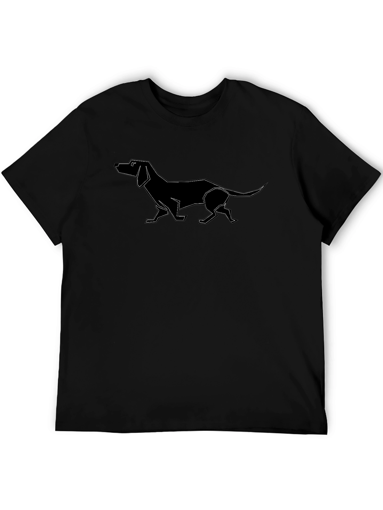 Geometric Dachshund Tee - Modern Dog Lover Style