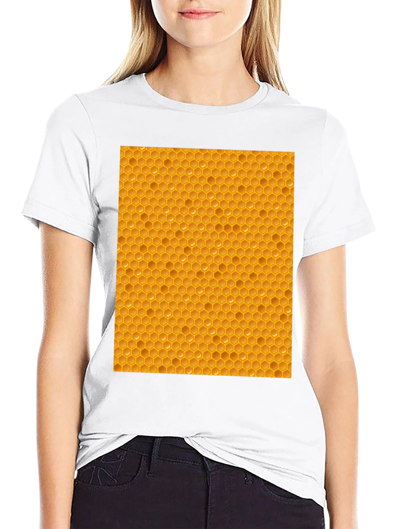 Honeycomb Patterned T-Shirt - Unique Honeycomb Design