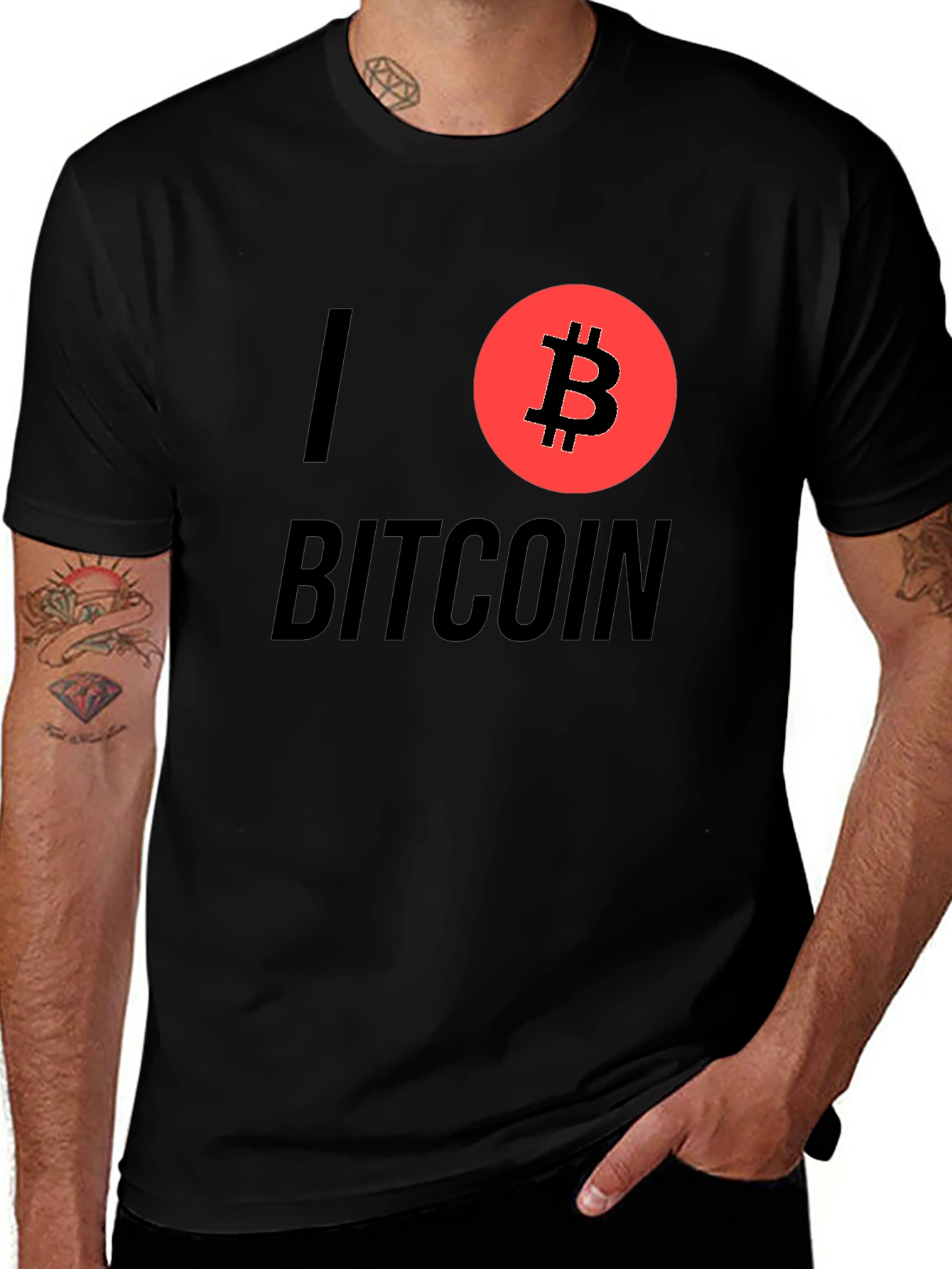 I Love Bitcoin Graphic T-Shirt - Cryptocurrency Tee