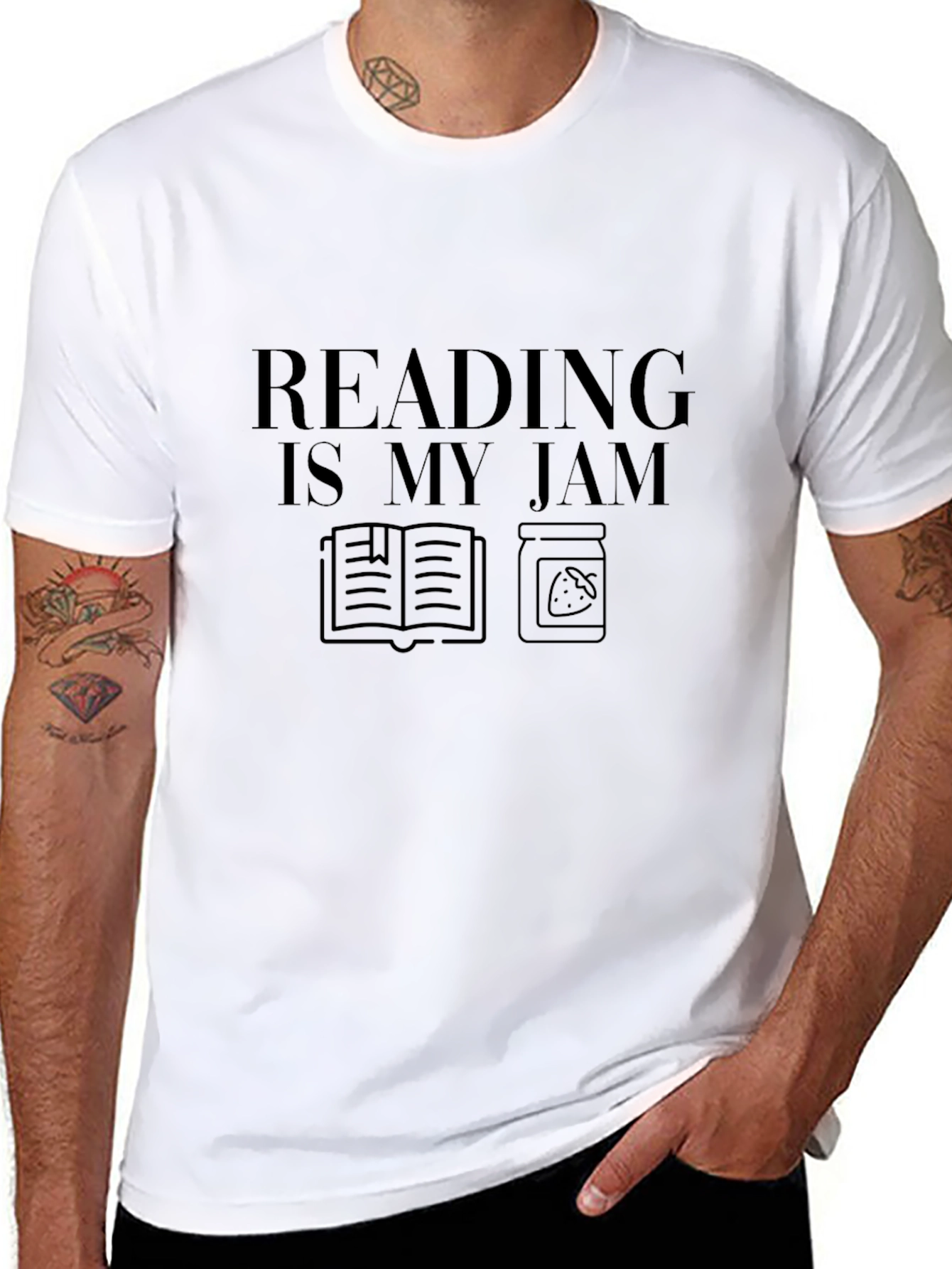 Reading Is My Jam Black Graphic T-Shirt