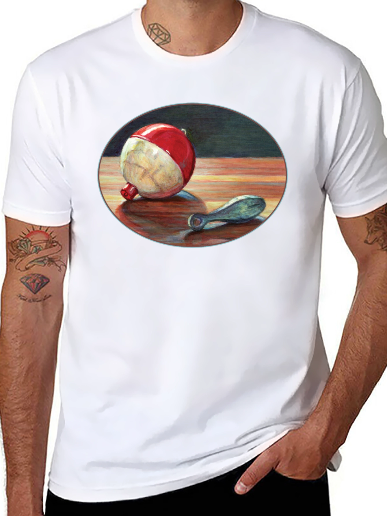 Fishing Bobber Graphic Tee - Black