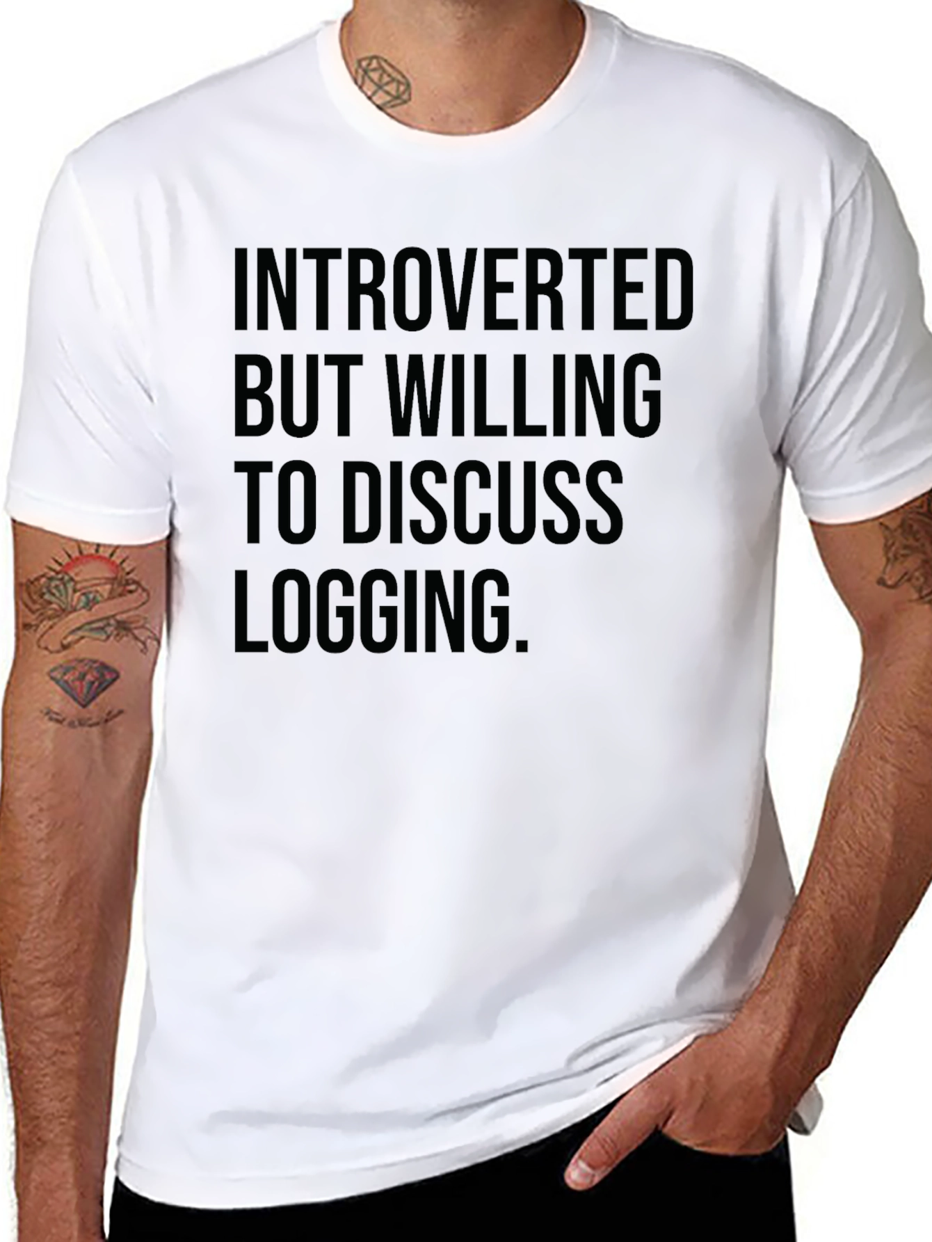 Introverted Logging Tee - Funny Sarcastic T-Shirt