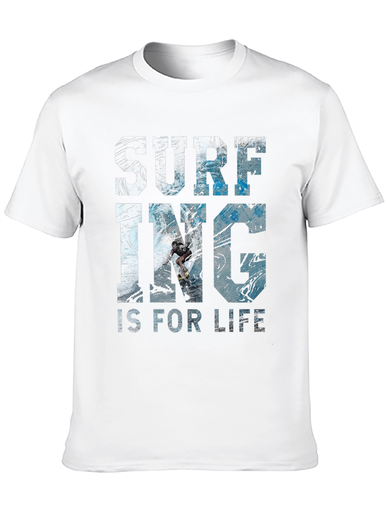Surfing Is For Life Graphic Tee - Black
