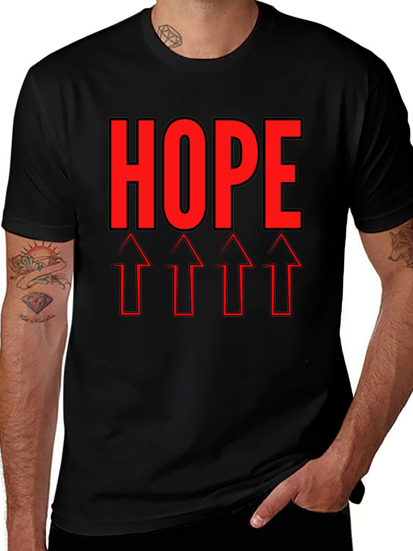 HOPE Graphic Tee - Upward Arrows Motivation