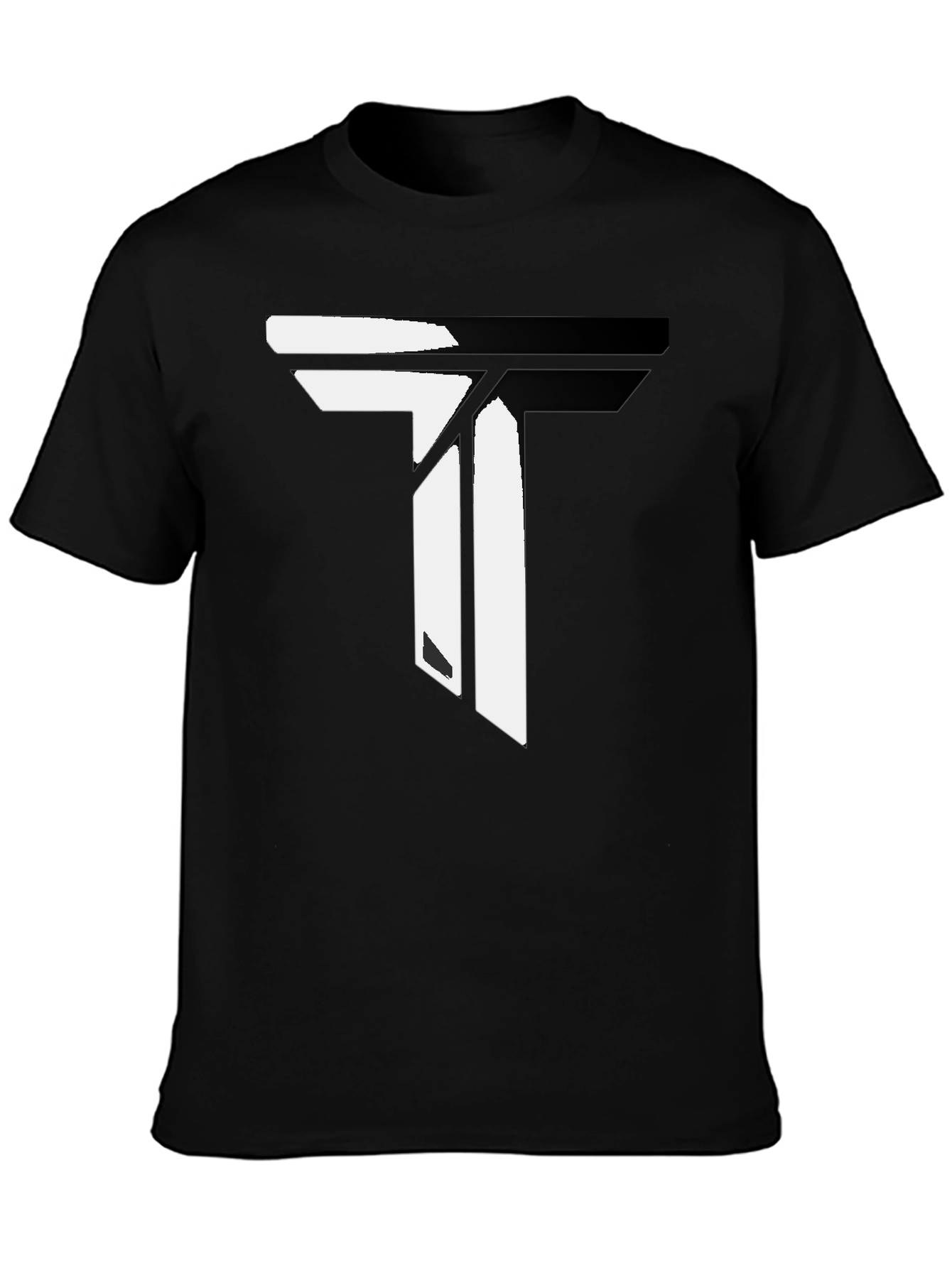 Modern Black T-Shirt with Geometric T Design
