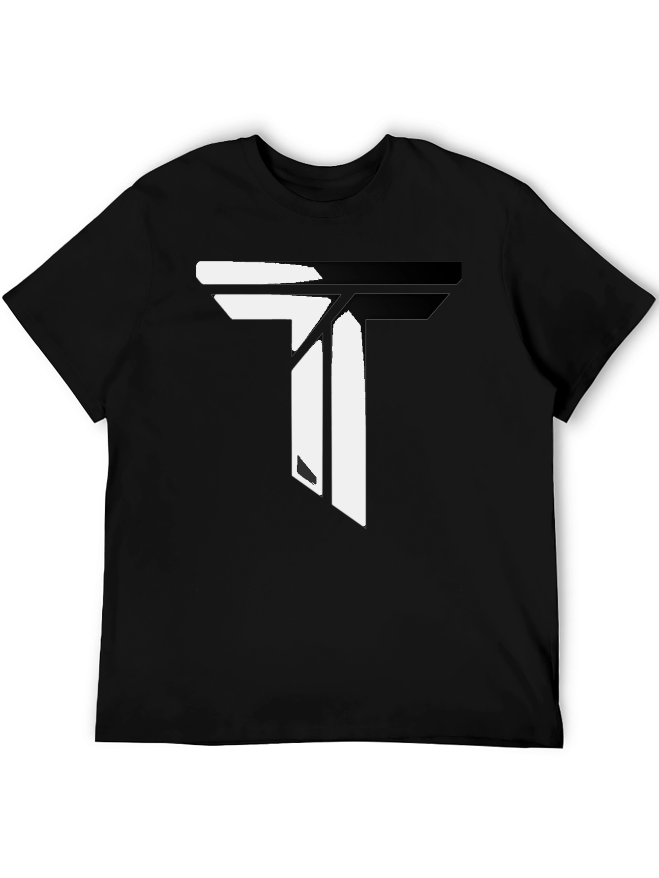 Modern Black T-Shirt with Geometric T Design