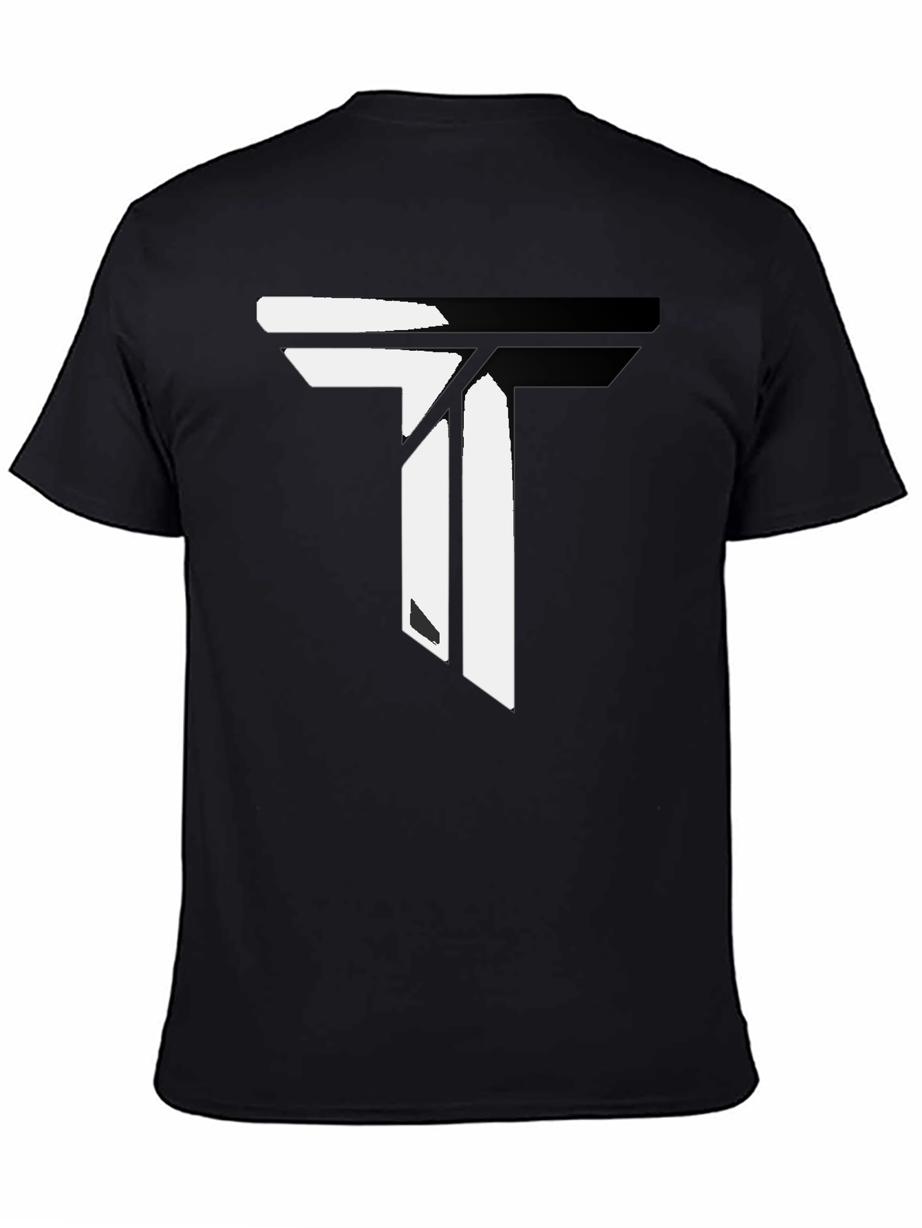 Modern Black T-Shirt with Geometric T Design