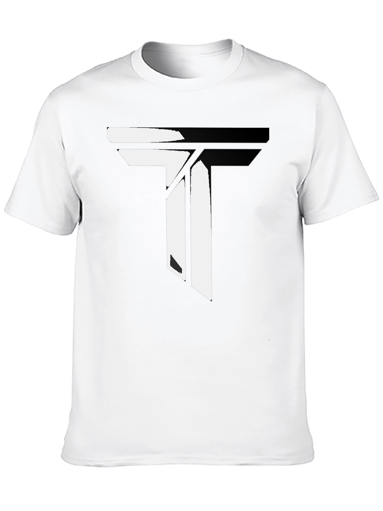 Modern Black T-Shirt with Geometric T Design