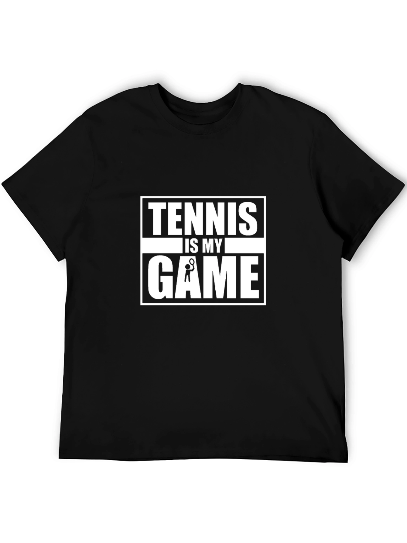 Tennis Is My Game Black Graphic T-Shirt