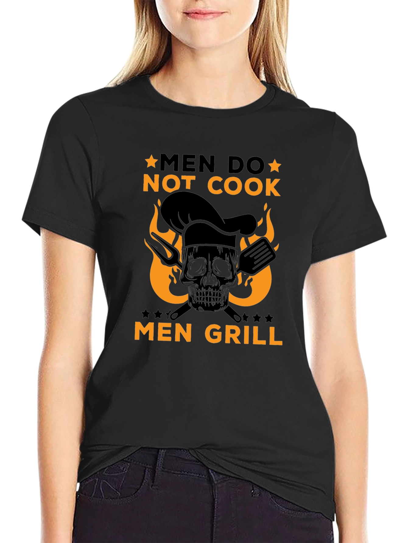 Men Grill T-Shirt - Skull Chef Graphic Tee