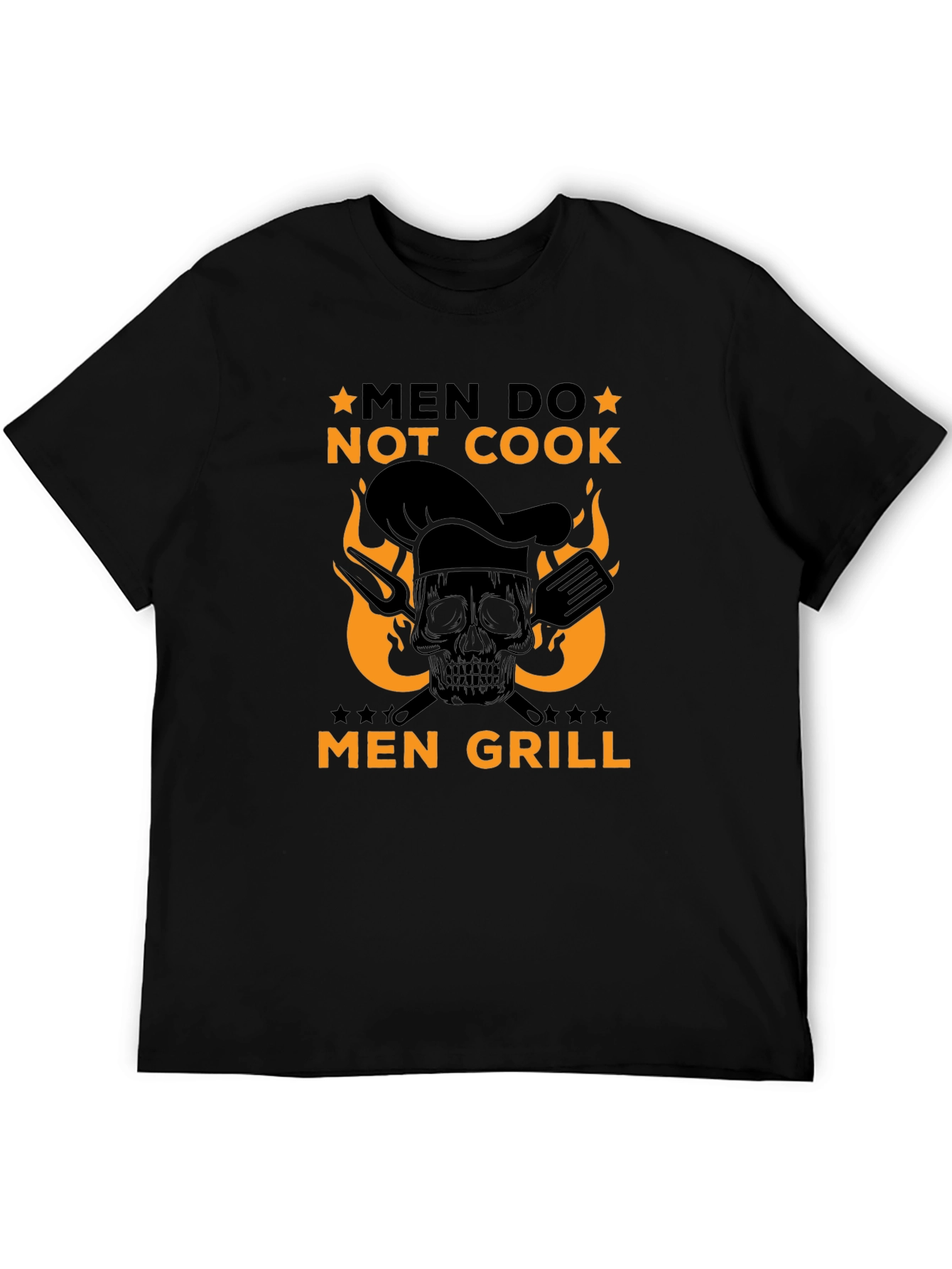 Men Grill T-Shirt - Skull Chef Graphic Tee