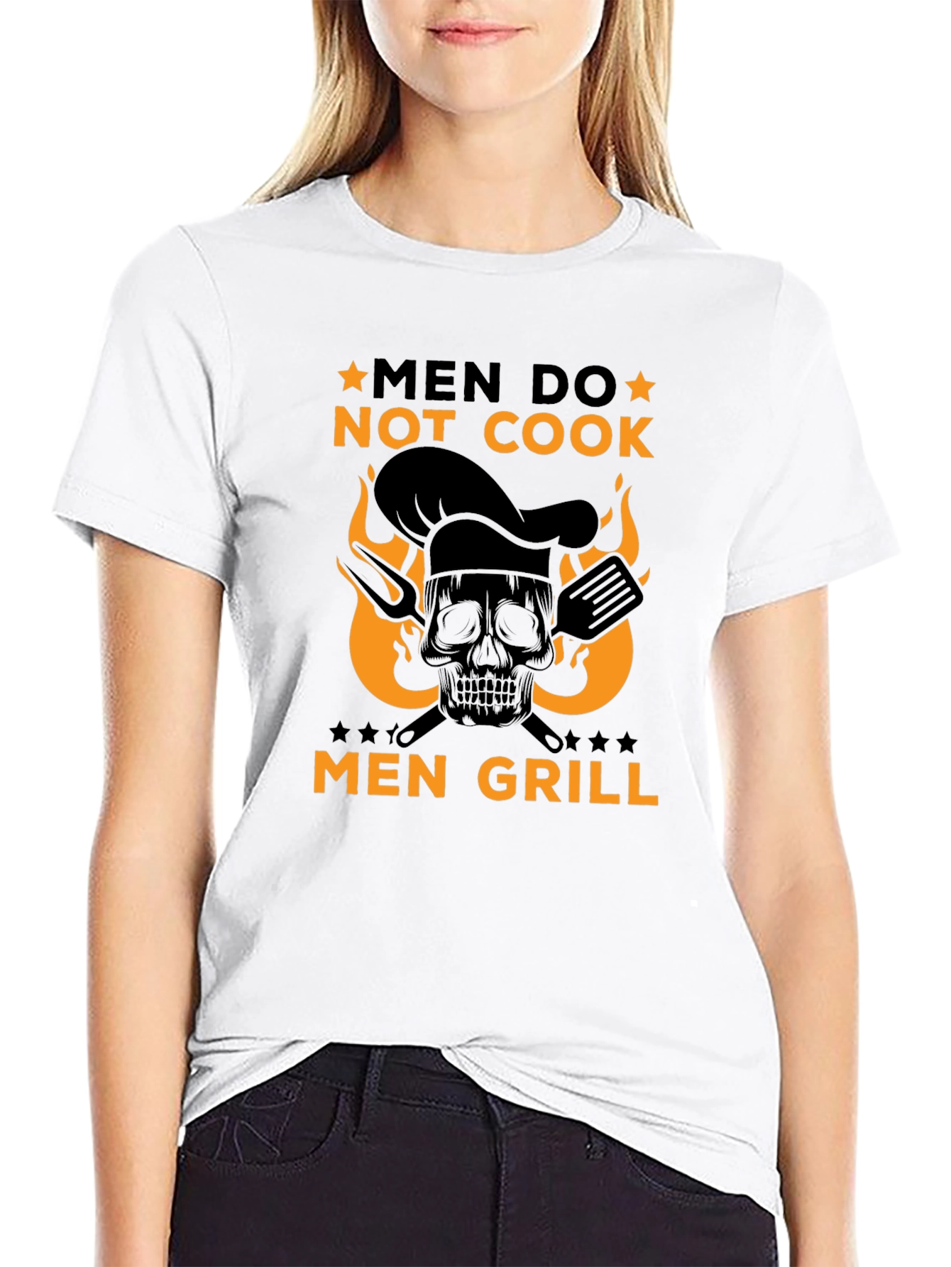 Men Grill T-Shirt - Skull Chef Graphic Tee