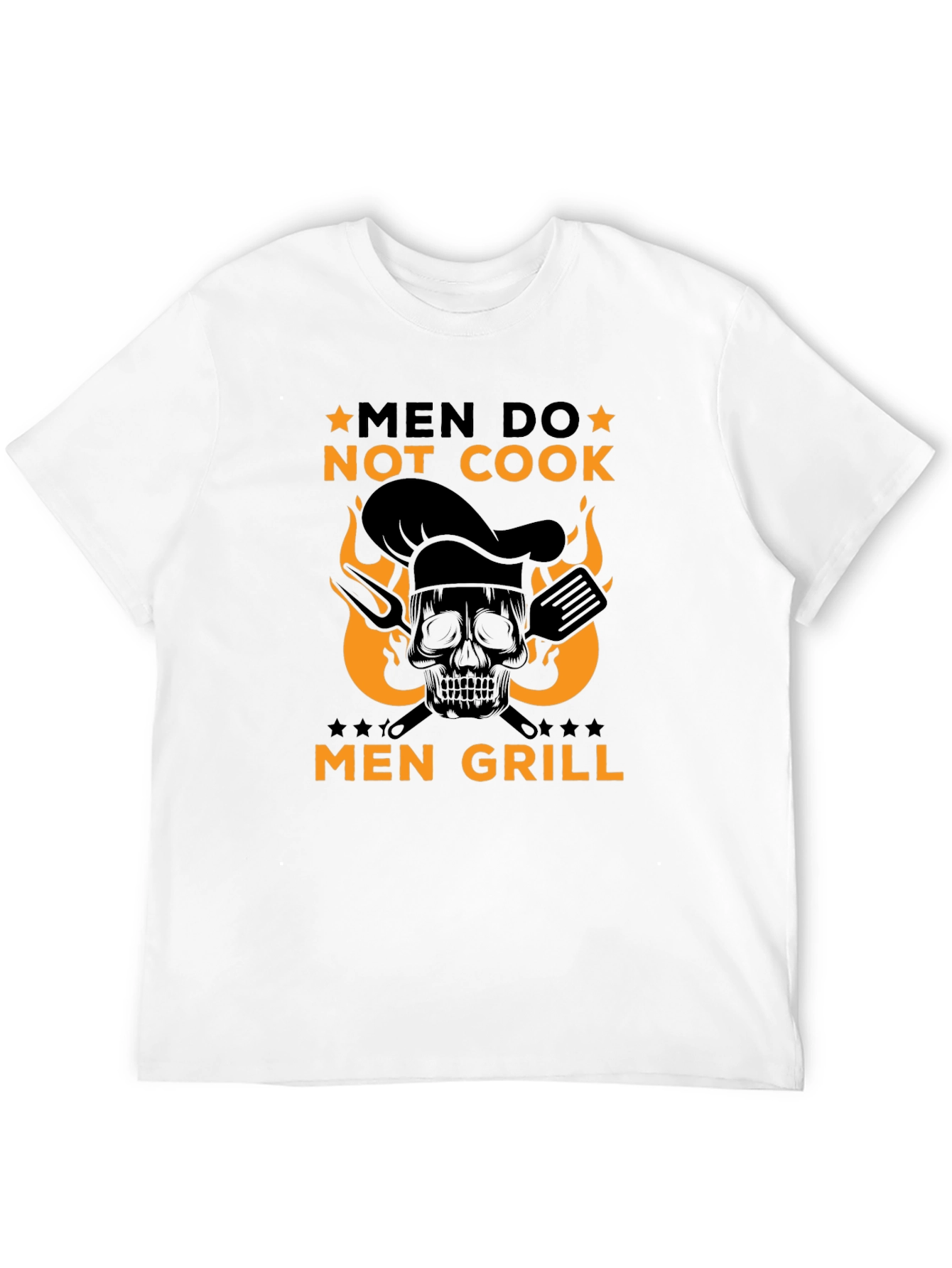 Men Grill T-Shirt - Skull Chef Graphic Tee