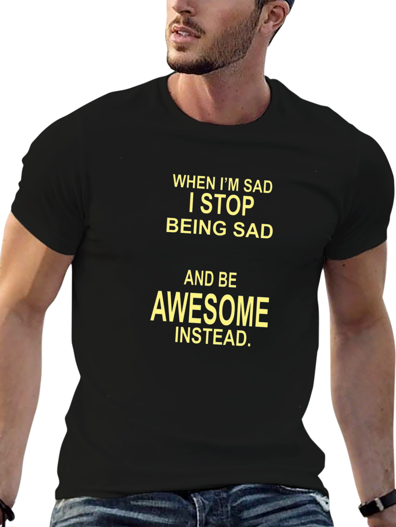 Awesome Instead T-Shirt - Mens Black Tee