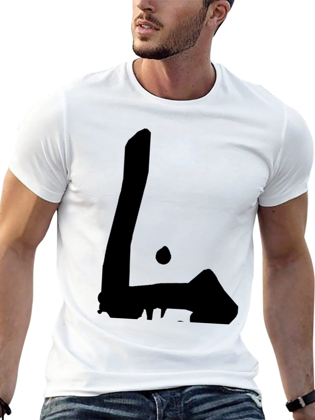 Minimalist Black Graphic Tee - Abstract Design