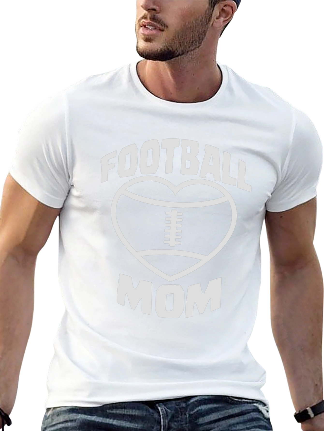 Football Mom T-Shirt - Heart Graphic Tee