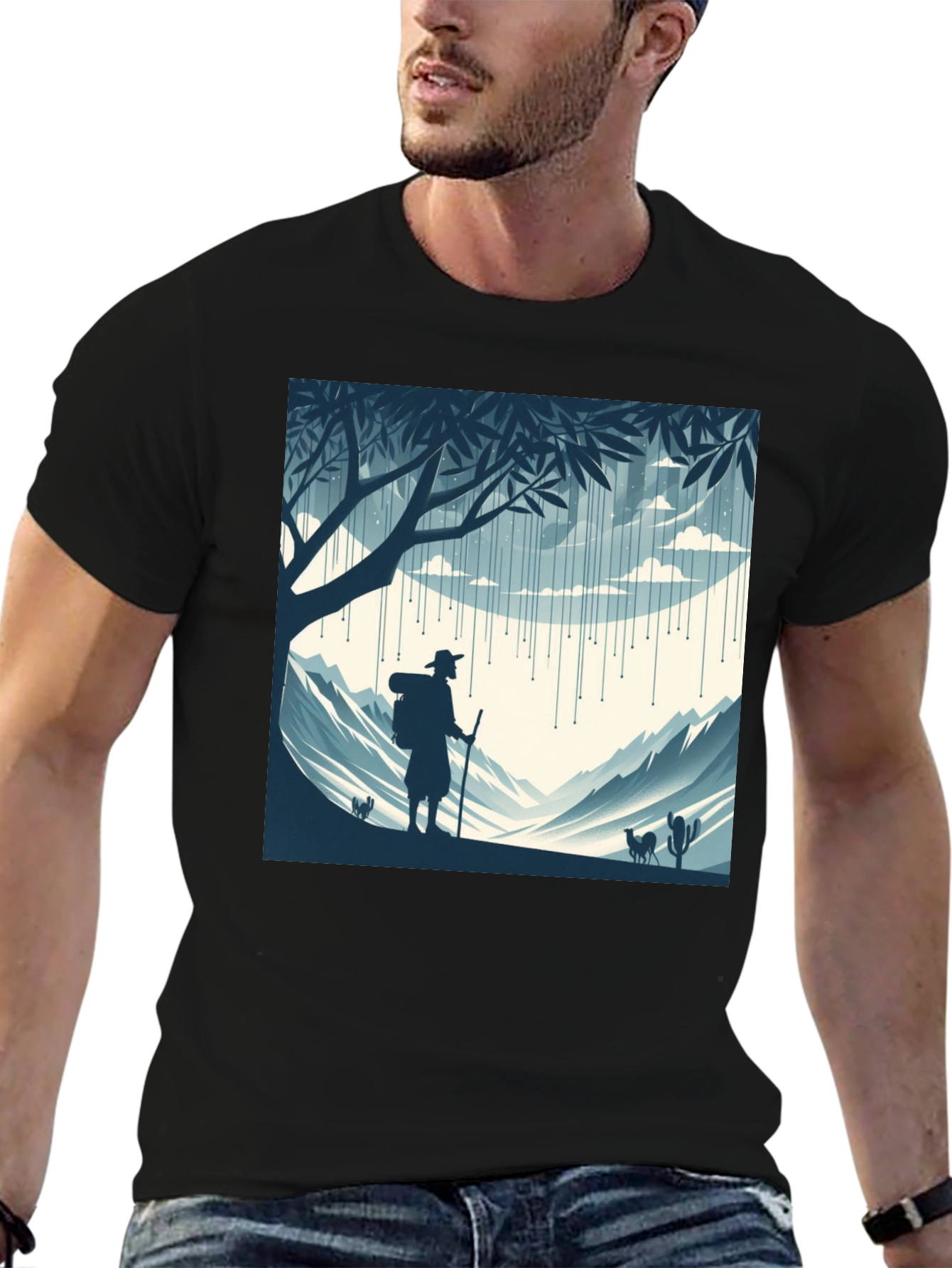 Nature Hiker Graphic Tee - Black