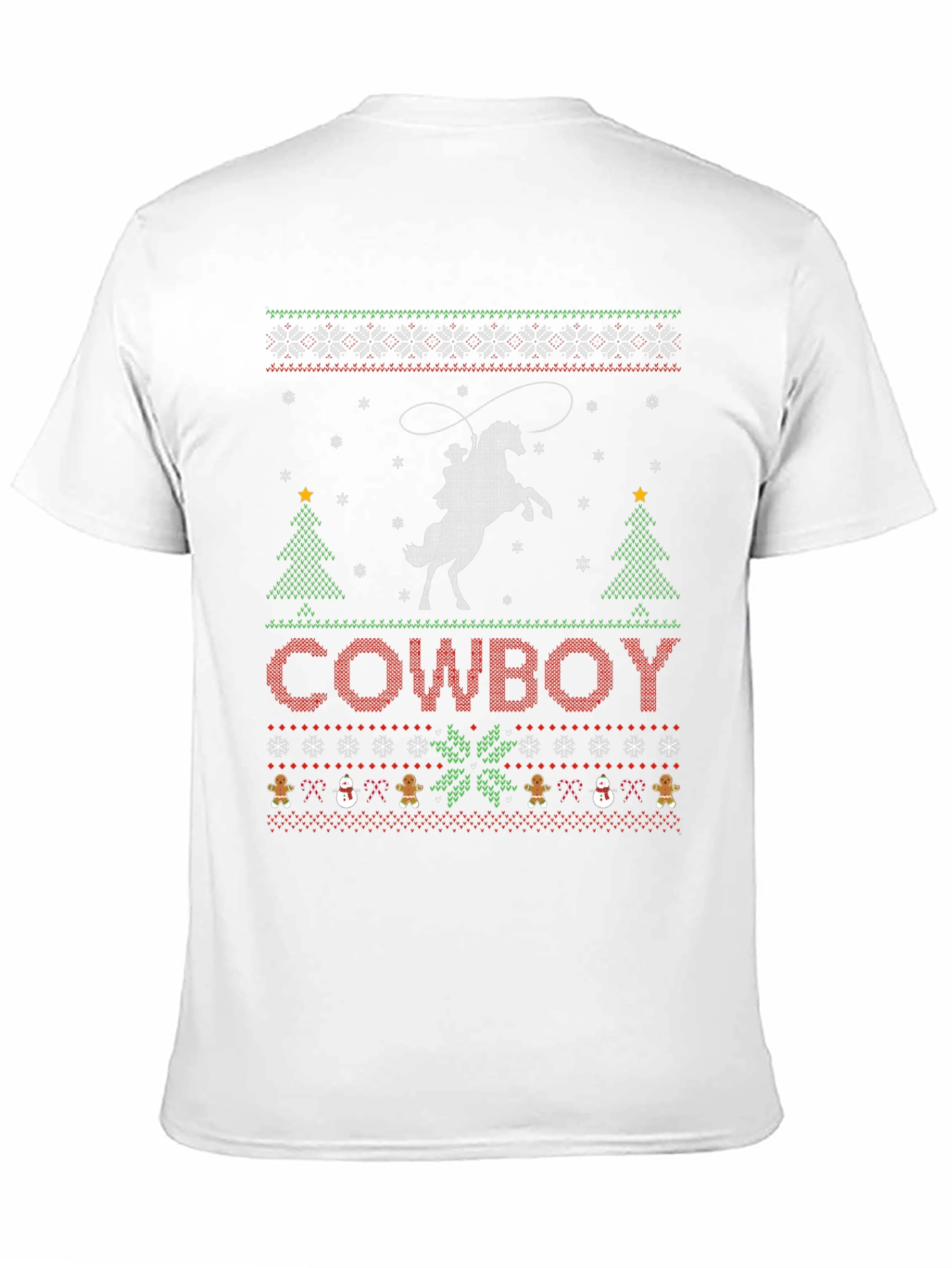 Cowboy Christmas T-Shirt - Ugly Sweater Style