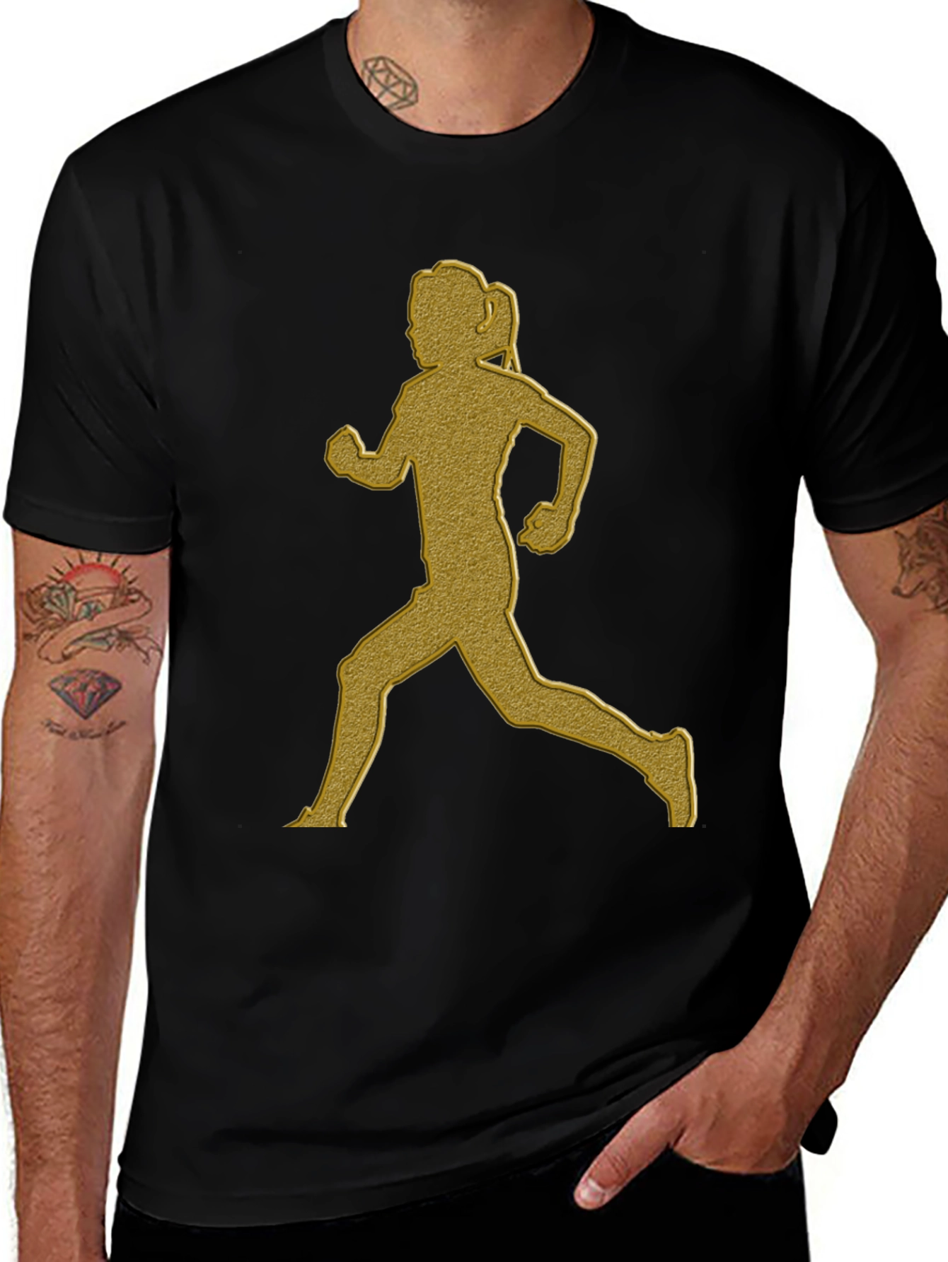 Running Girl Graphic Tee - Black T-Shirt
