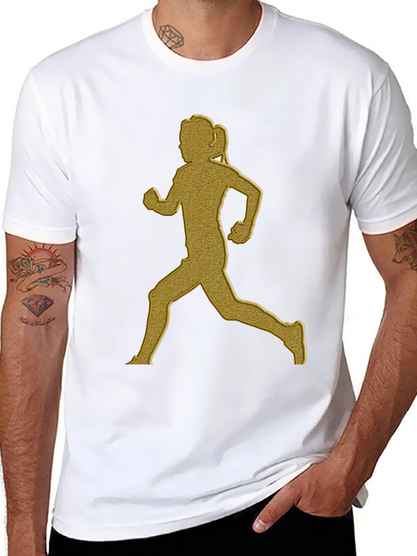 Running Girl Graphic Tee - Black T-Shirt