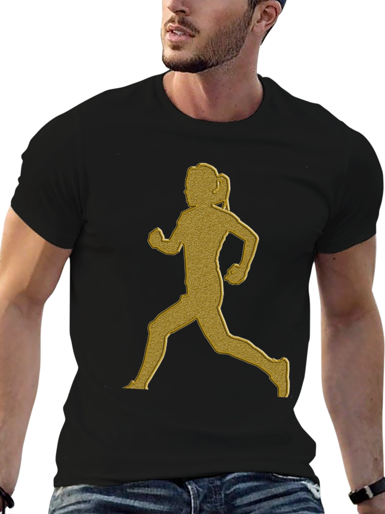 Running Girl Graphic Tee - Black T-Shirt