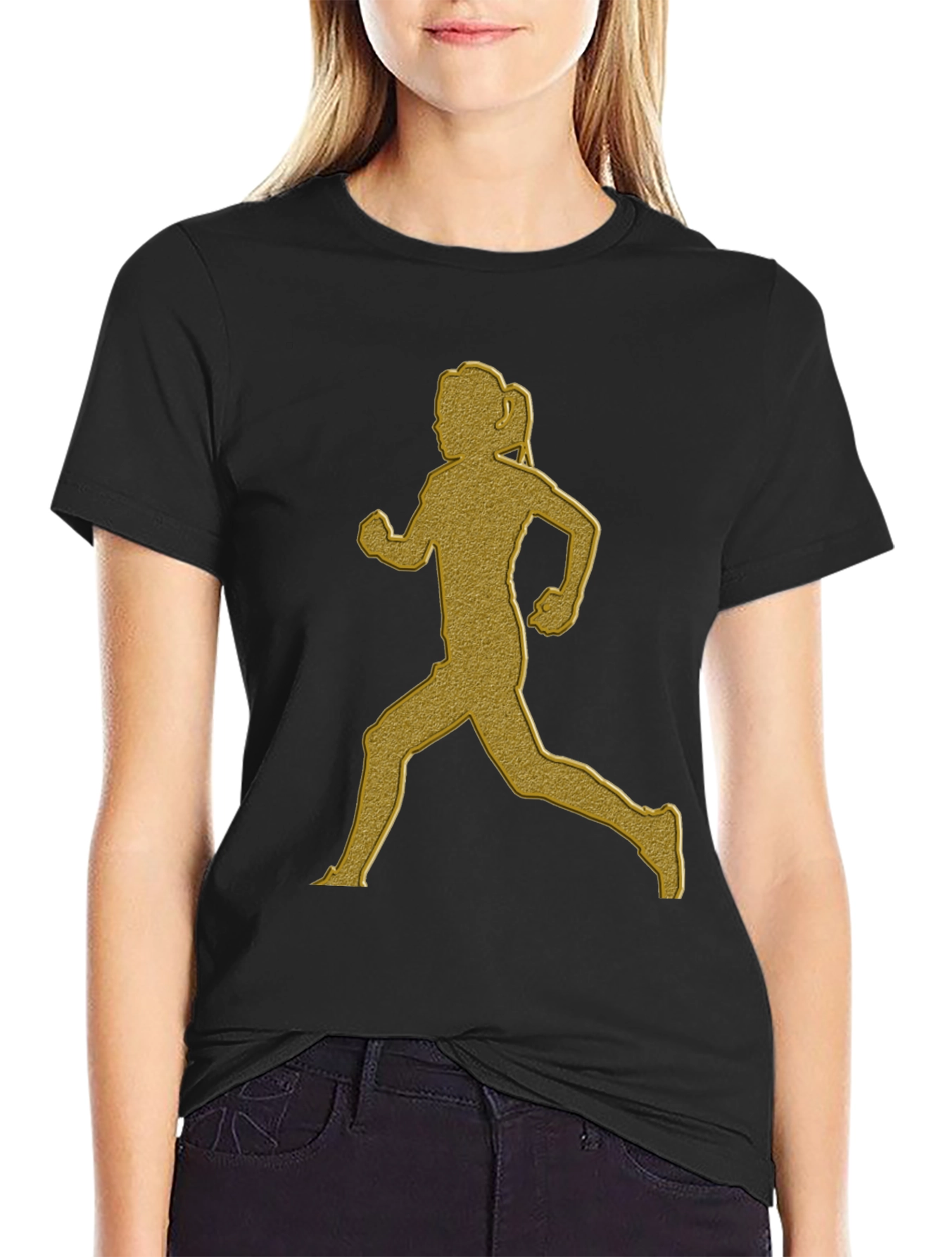 Running Girl Graphic Tee - Black T-Shirt
