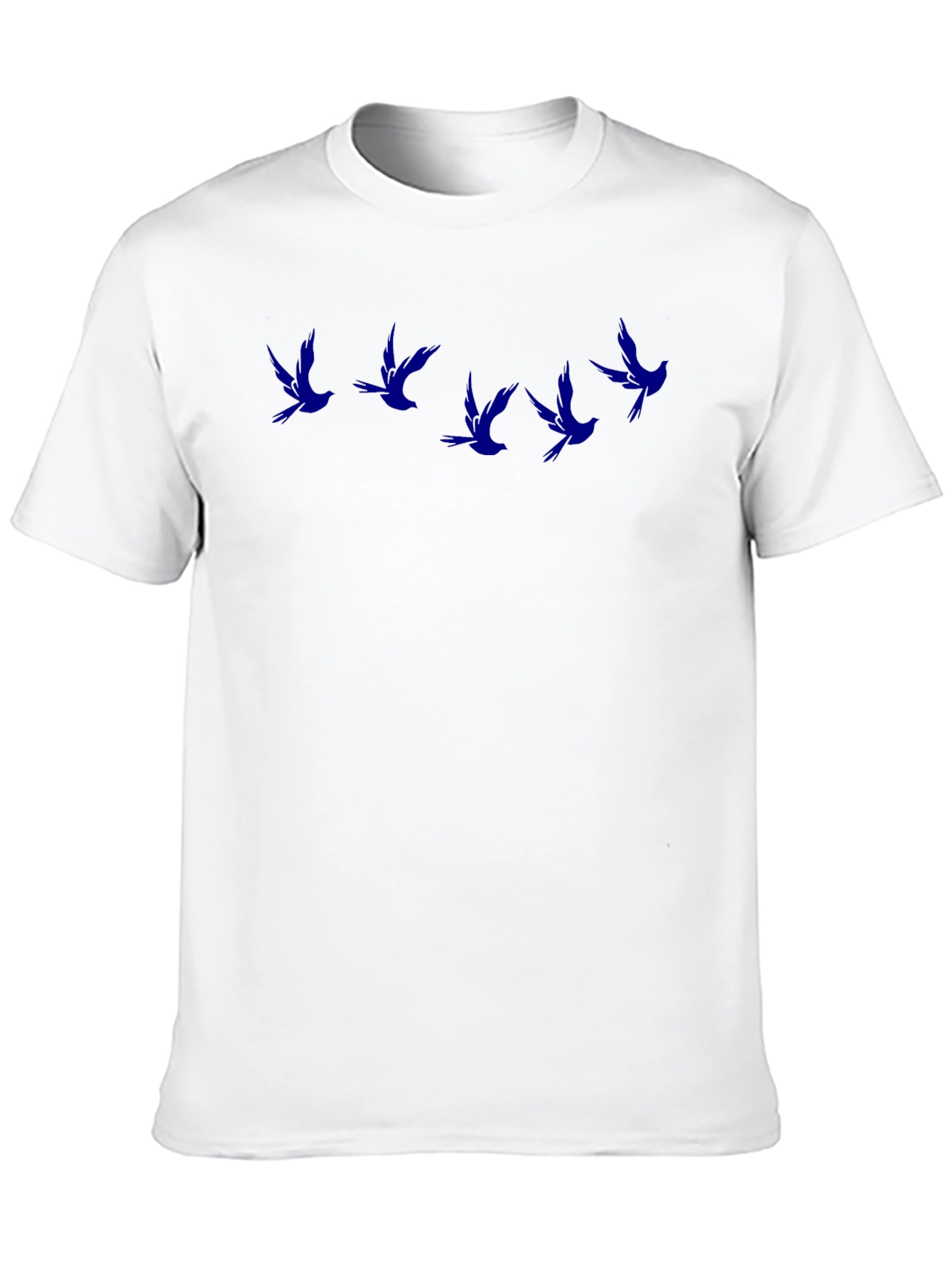Flying Birds Graphic Tee - Casual Black T-Shirt