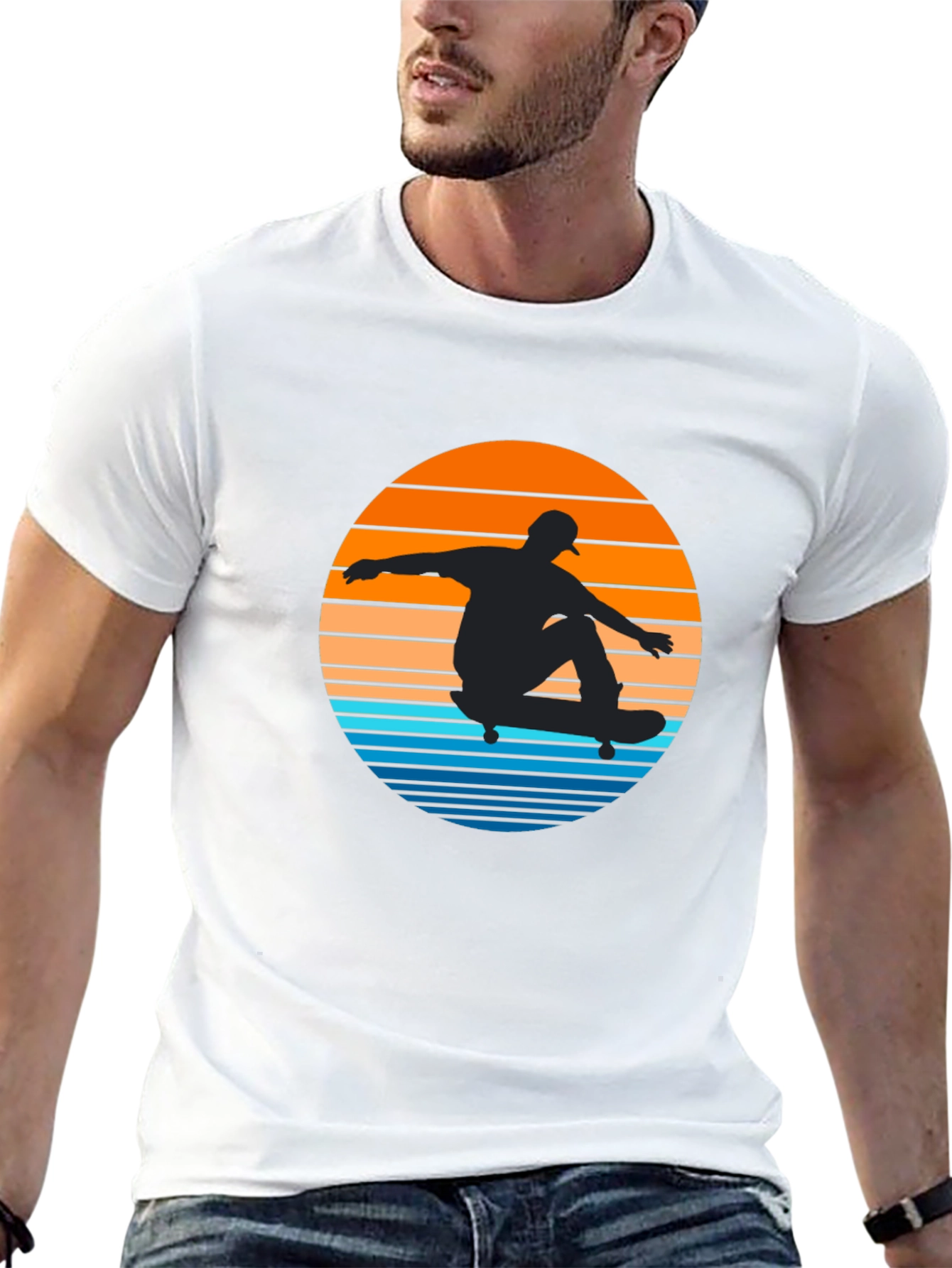Sunset Skater T-Shirt - Cool Graphic Tee