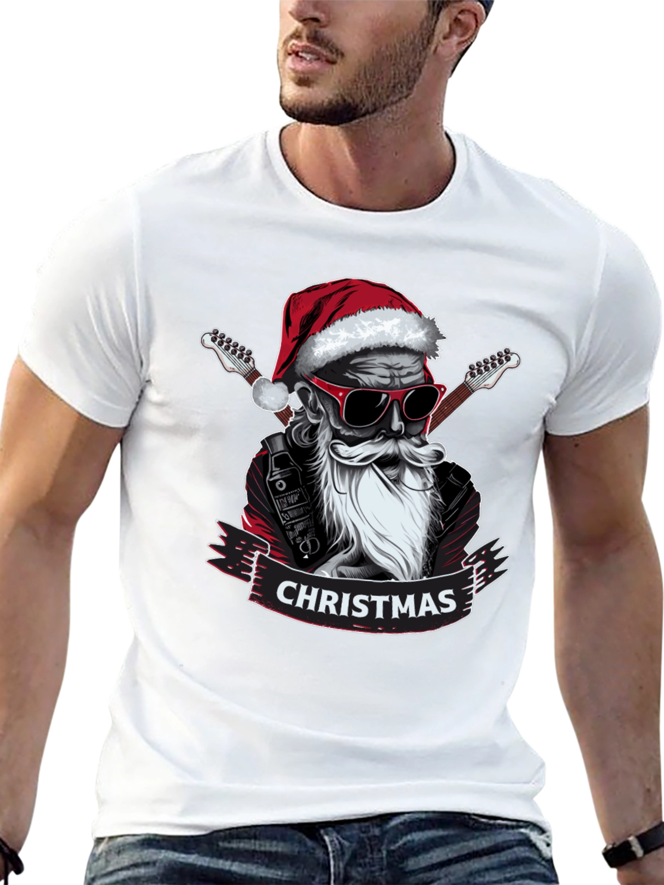 Rockin Santa Christmas T-Shirt