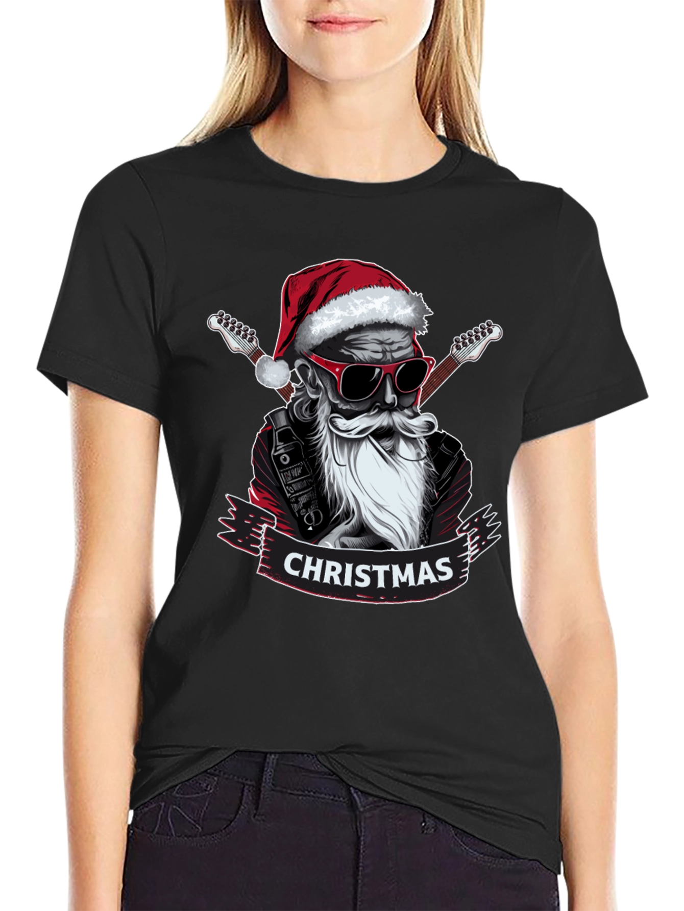 Rockin Santa Christmas T-Shirt