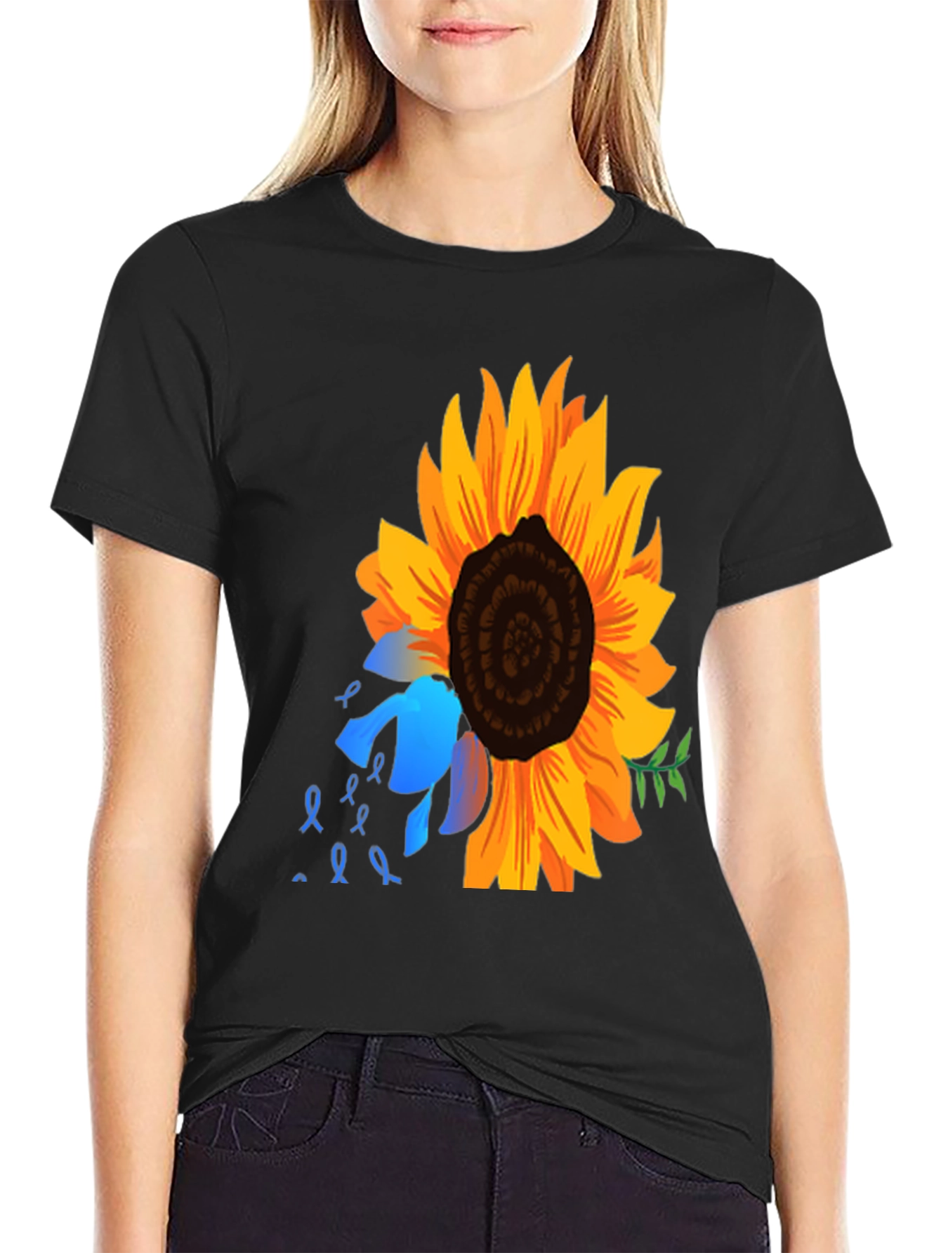 Sunflower Awareness Ribbon Graphic Tee