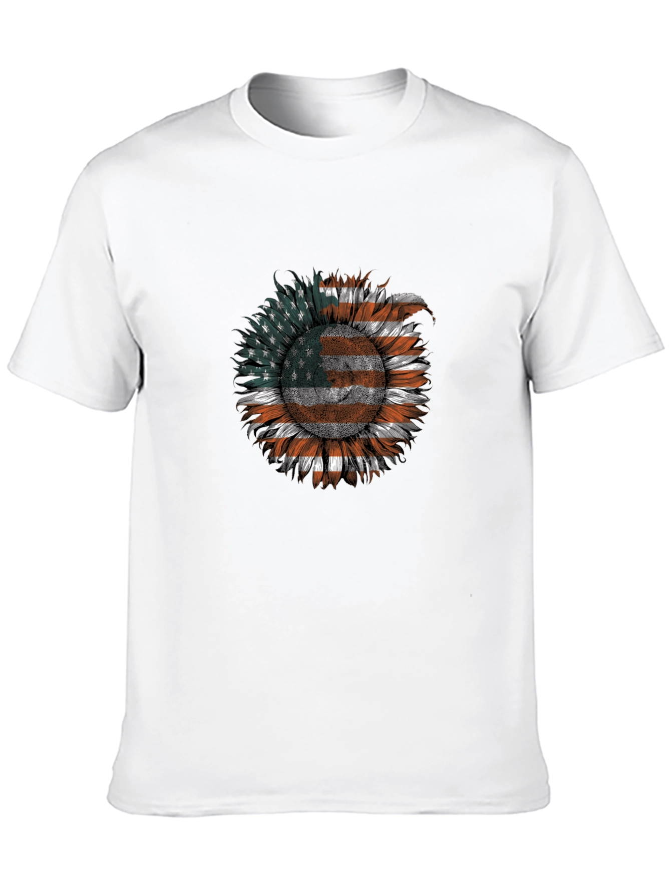 American Flag Sunflower Graphic Tee