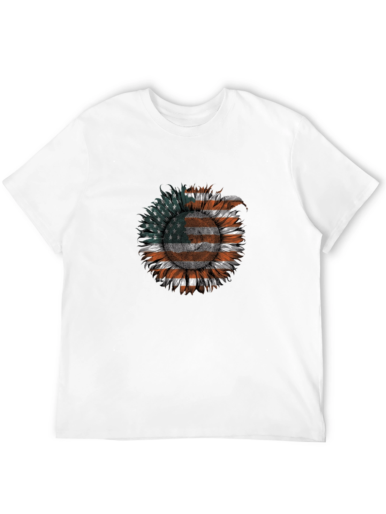 American Flag Sunflower Graphic Tee