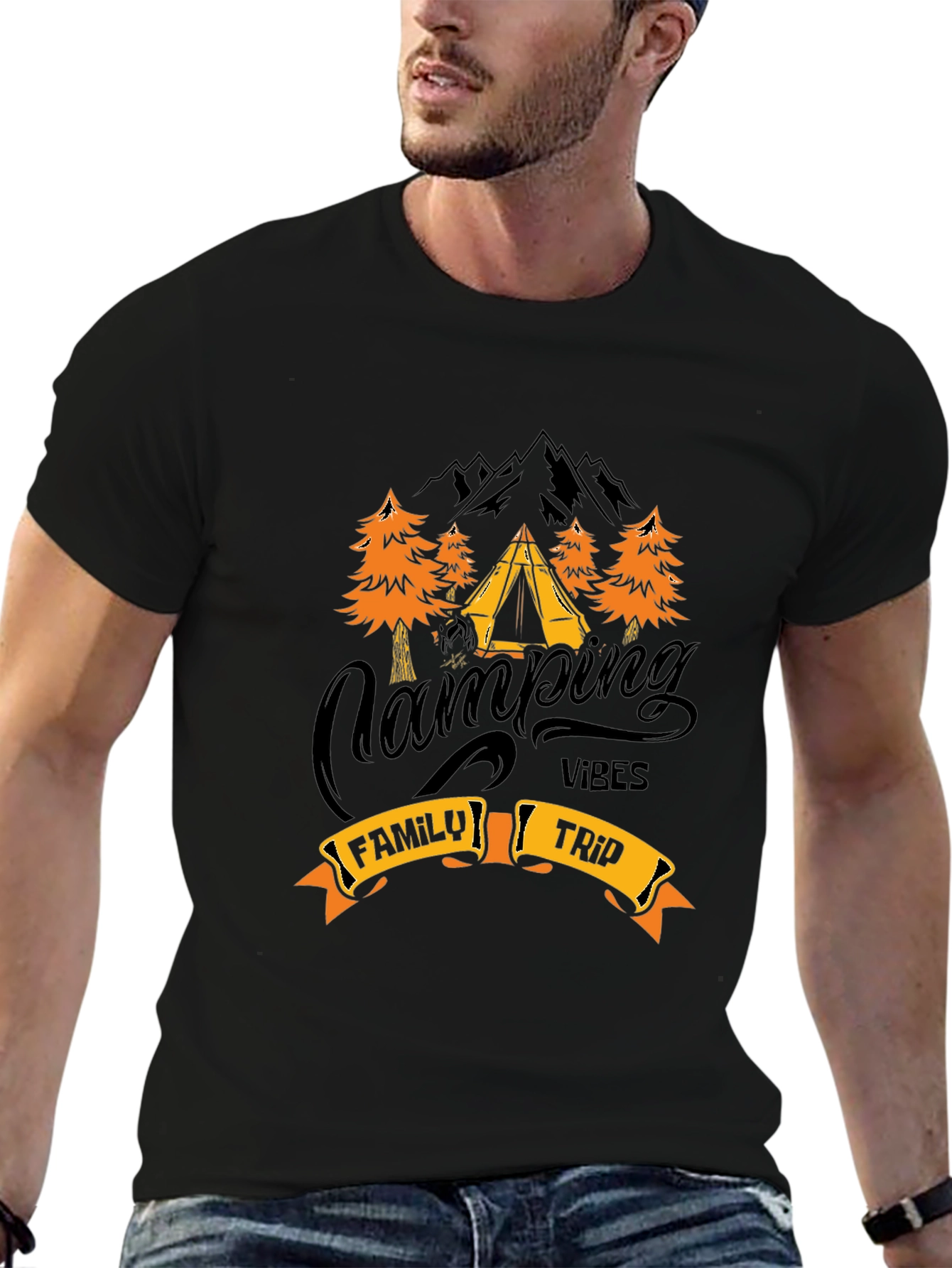 Camping Vibes Family Trip Graphic Tee
