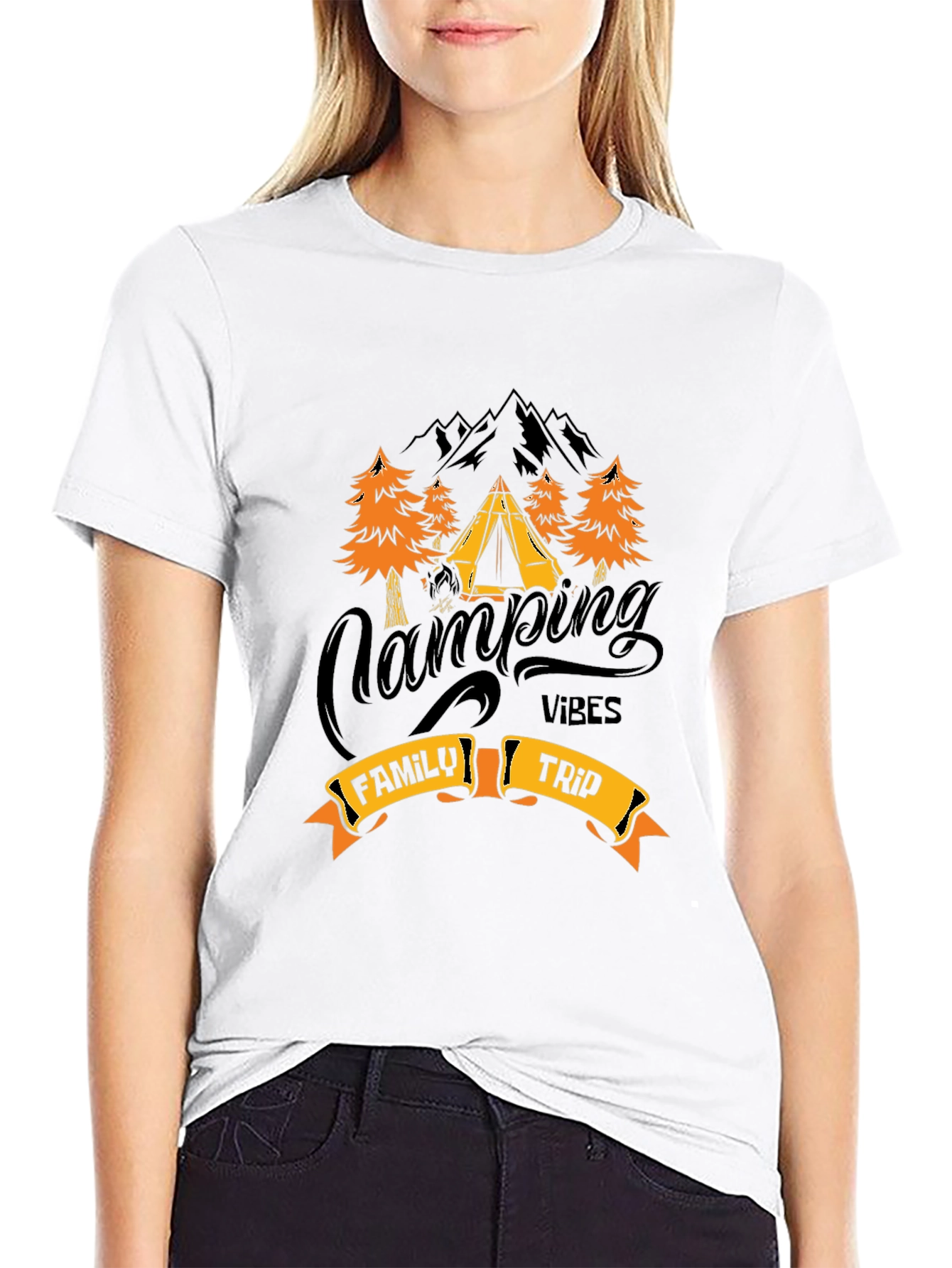 Camping Vibes Family Trip Graphic Tee