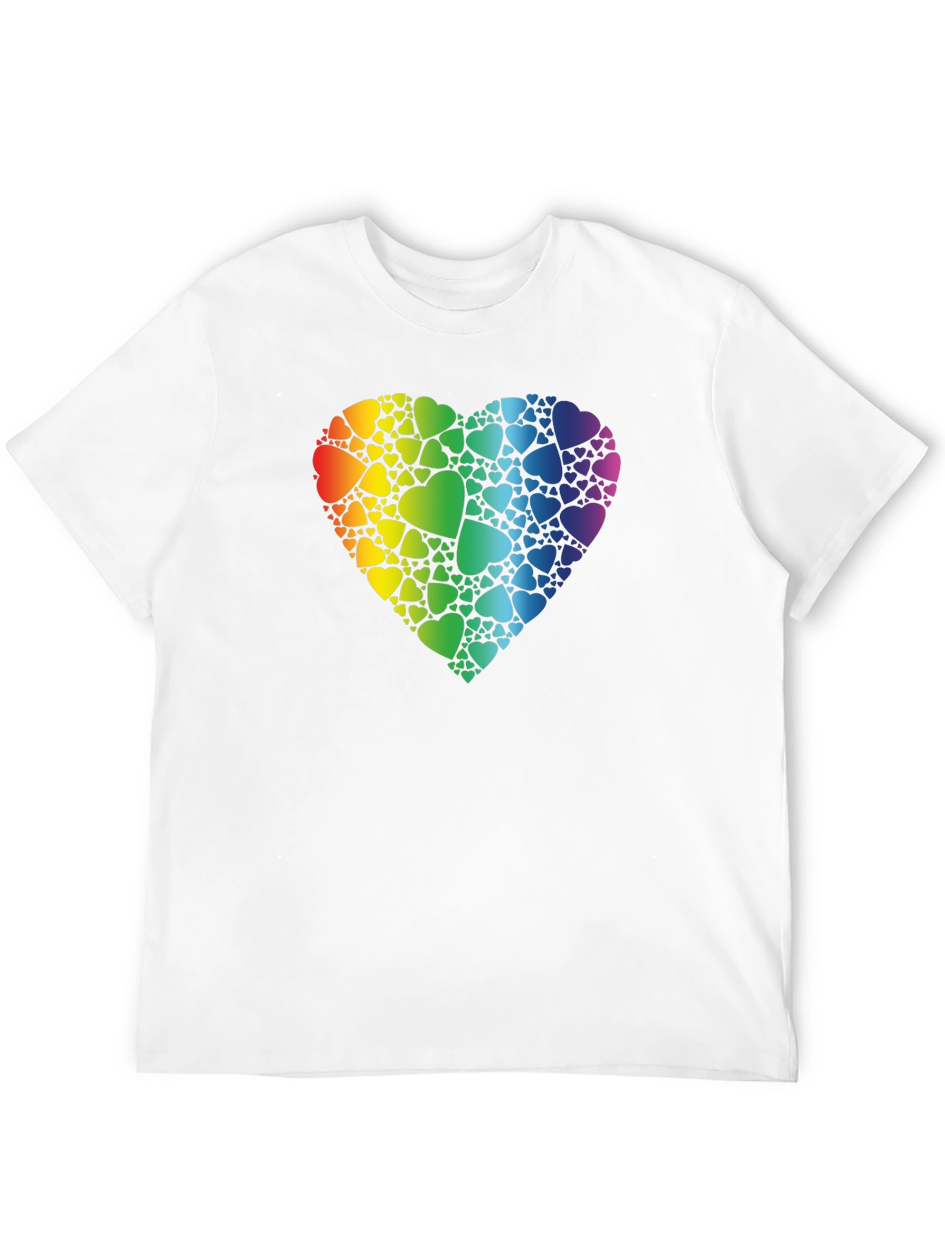 Rainbow Heart Graphic Print Black T-Shirt