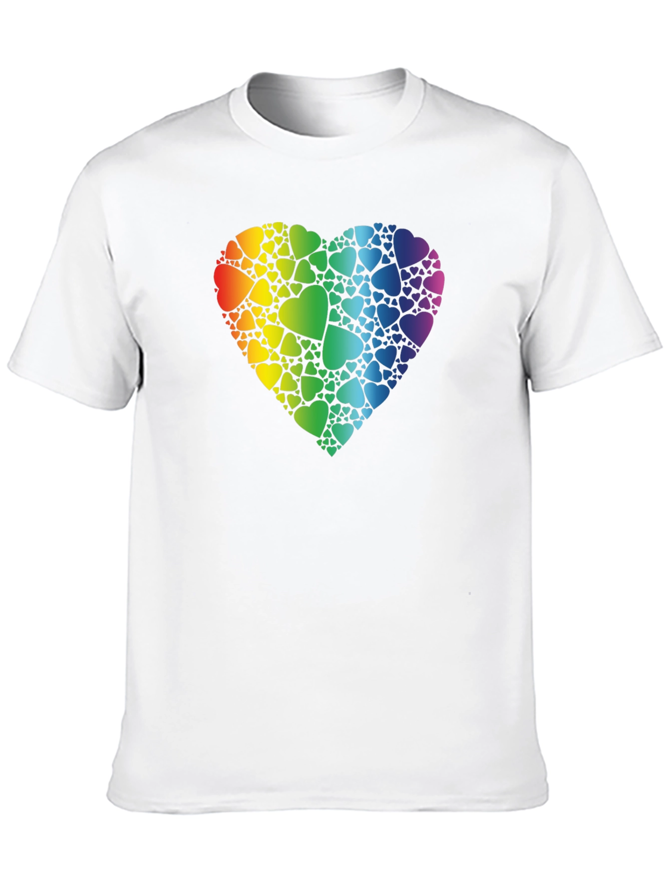 Rainbow Heart Graphic Print Black T-Shirt