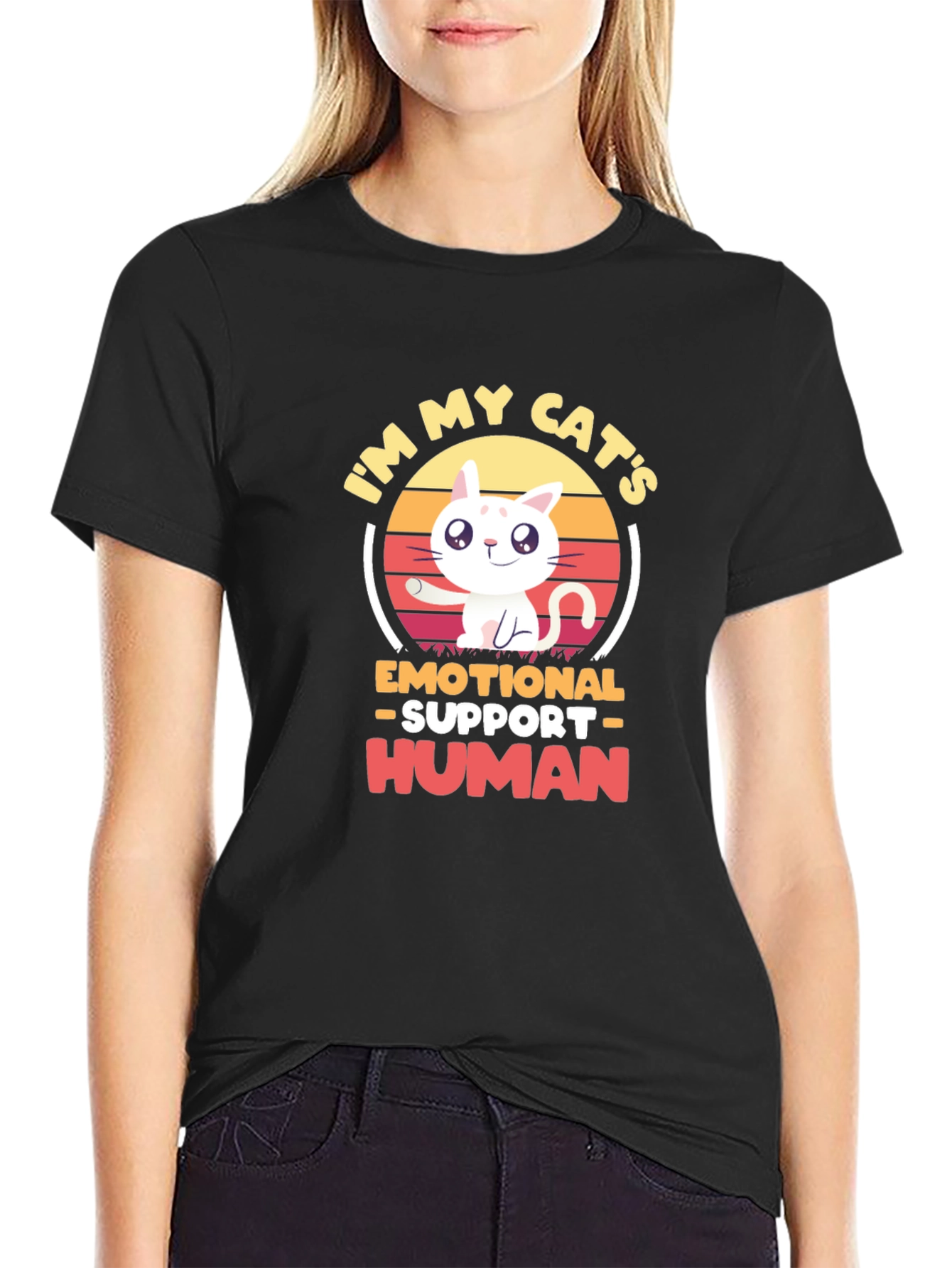Emotional Support Human Cat T-Shirt