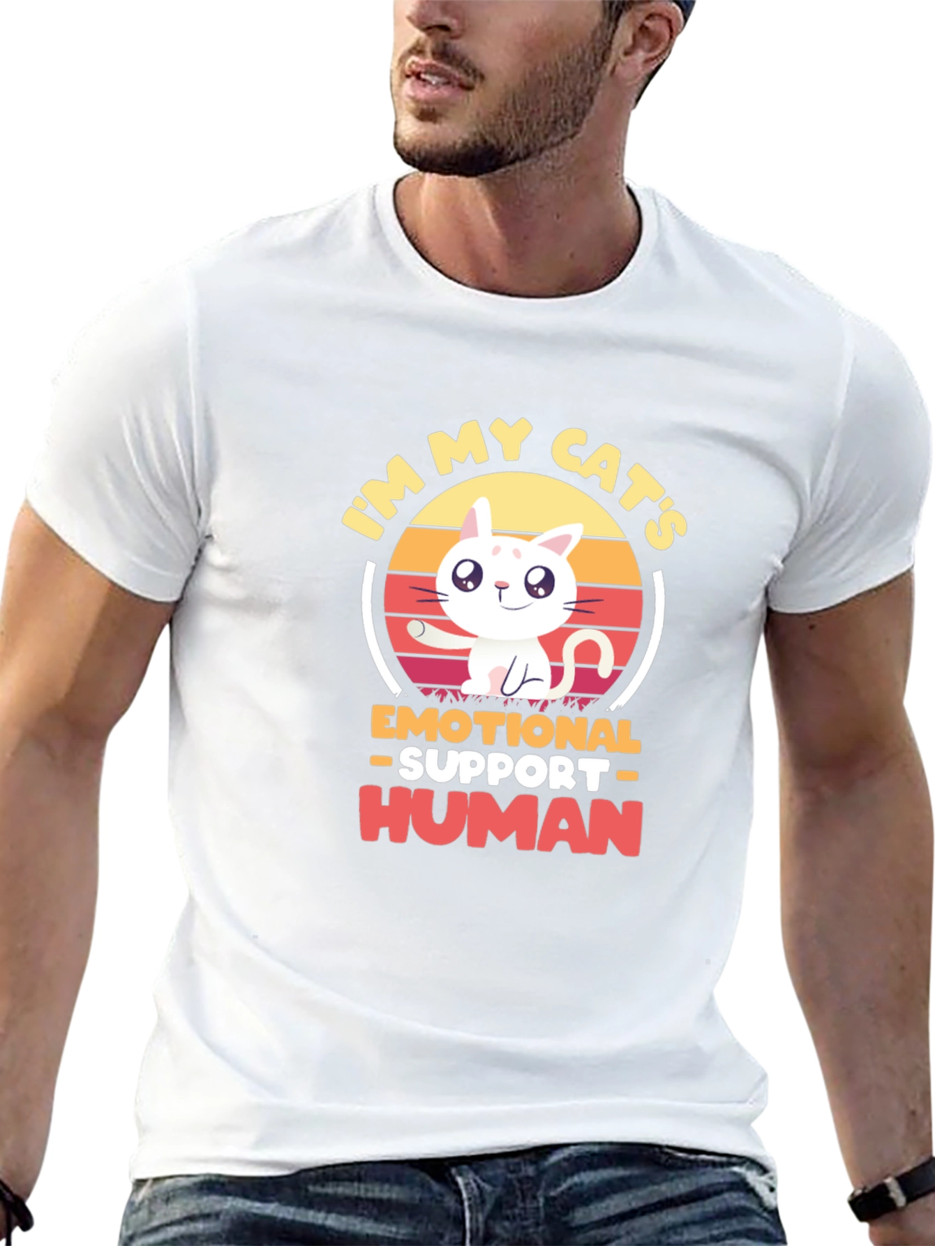 Emotional Support Human Cat T-Shirt