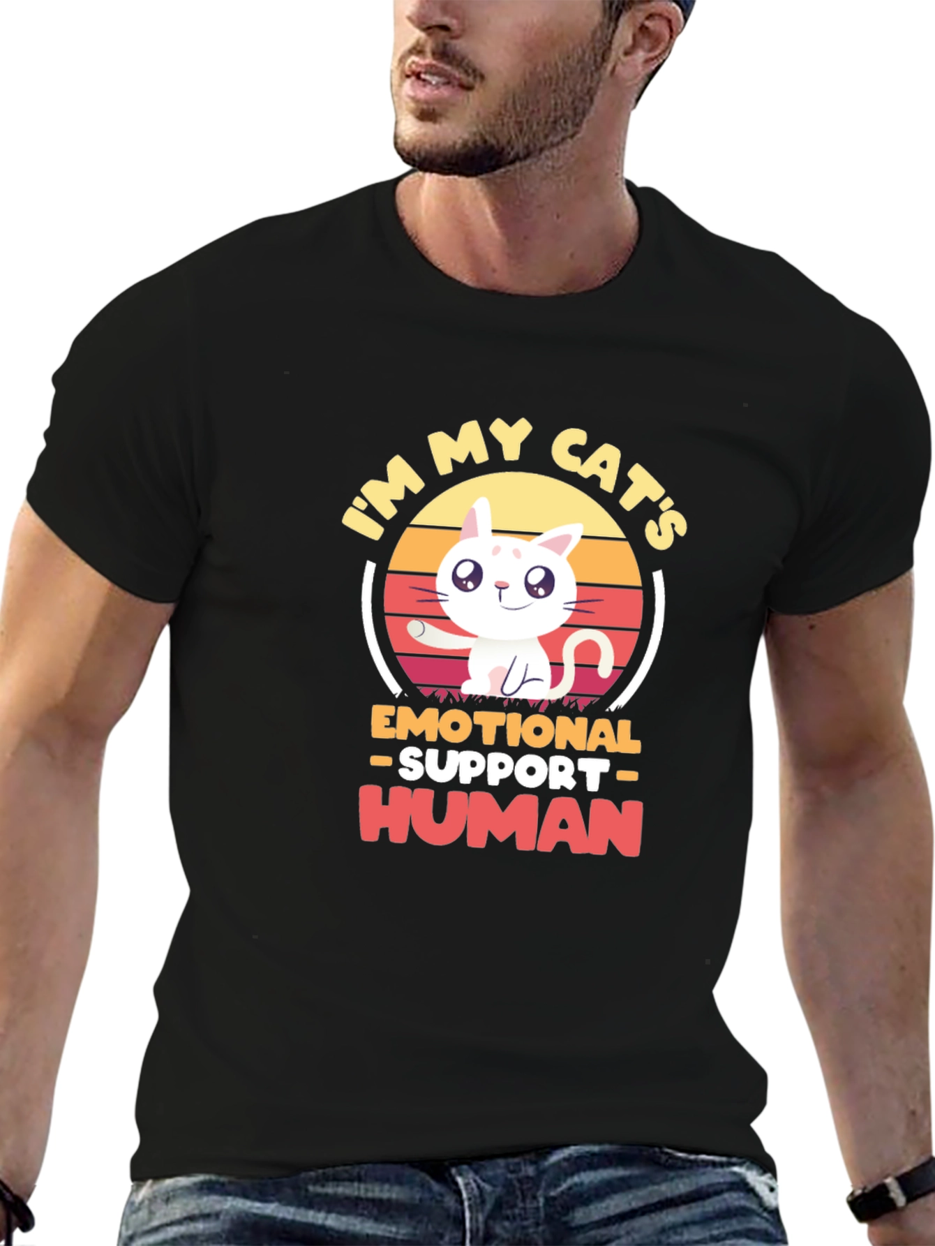 Emotional Support Human Cat T-Shirt