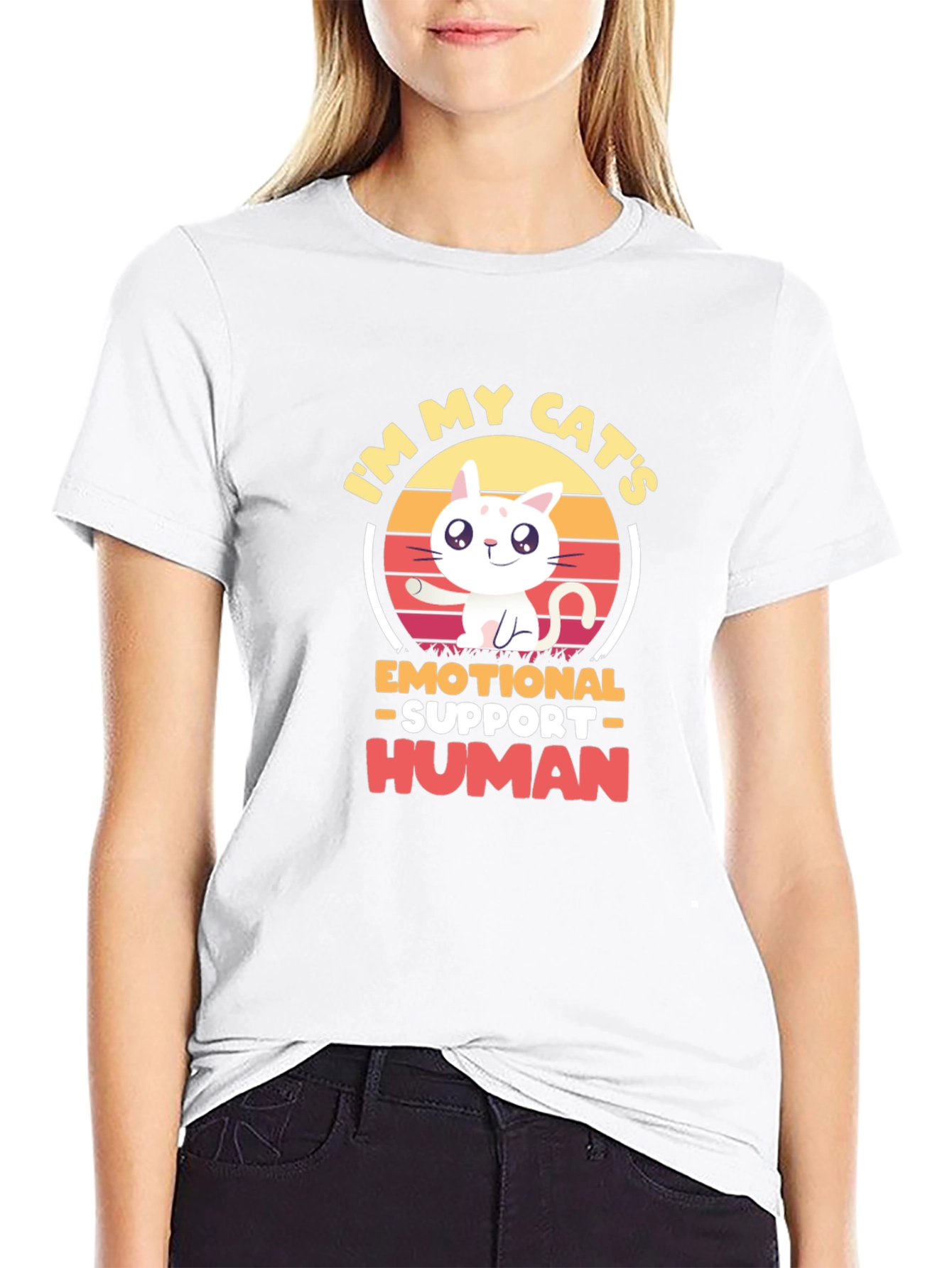 Emotional Support Human Cat T-Shirt