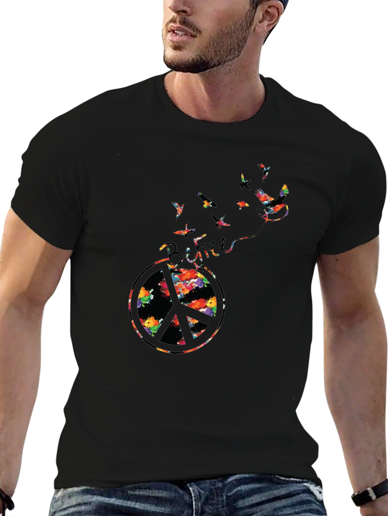Peace Symbol Bird T-Shirt - Be Free