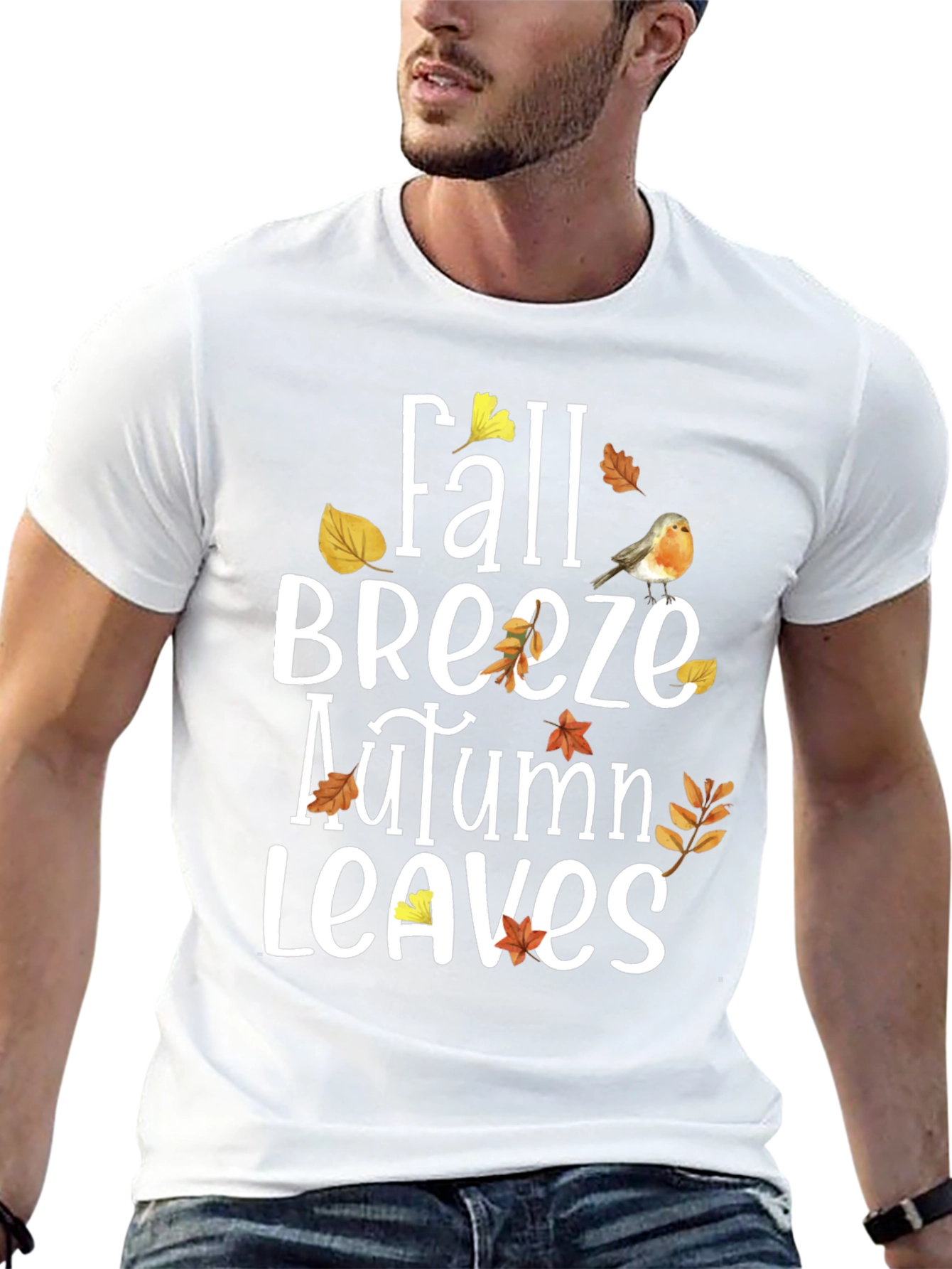 Fall Breeze Autumn Leaves Graphic T-Shirt