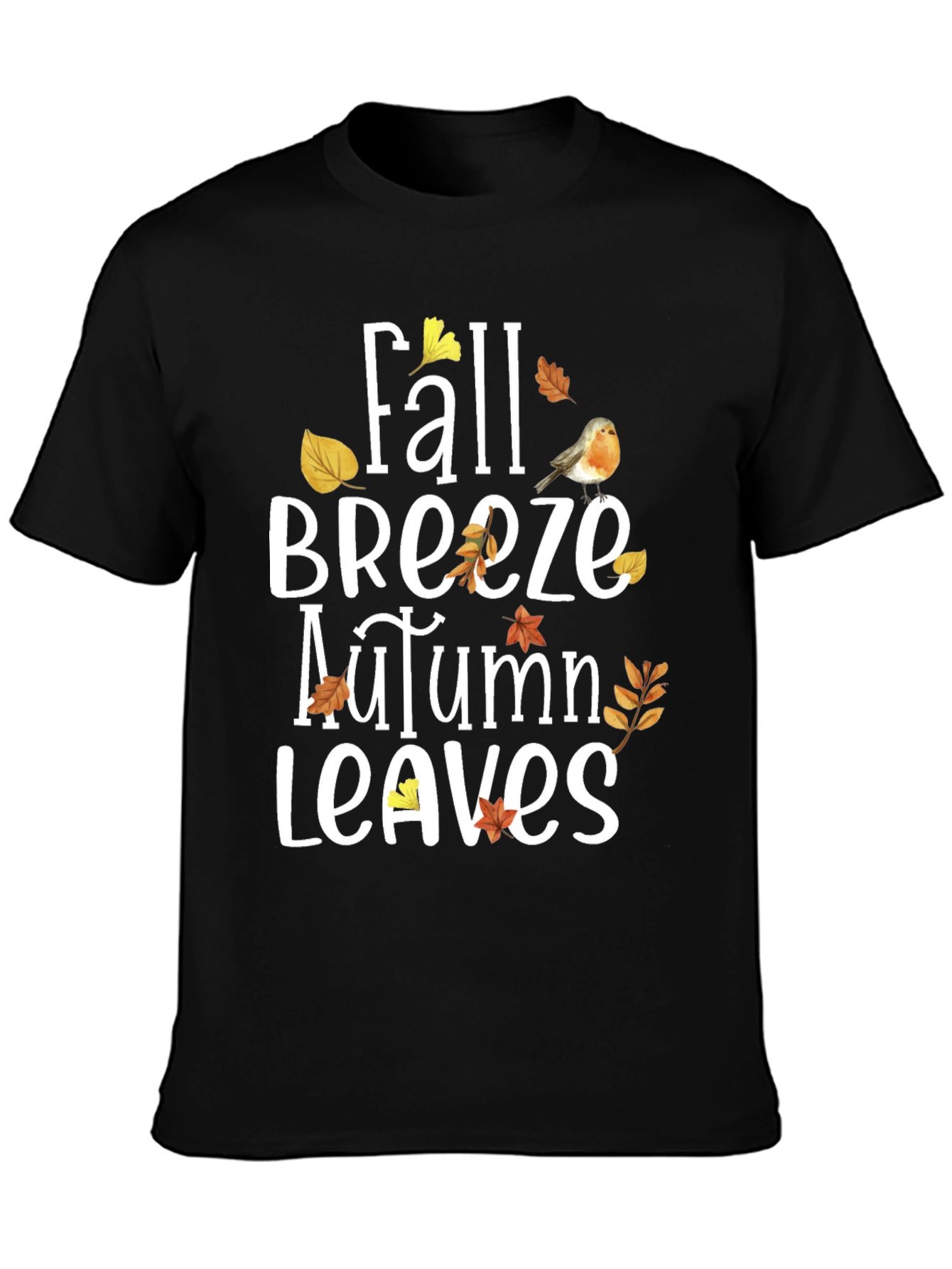 Fall Breeze Autumn Leaves Graphic T-Shirt