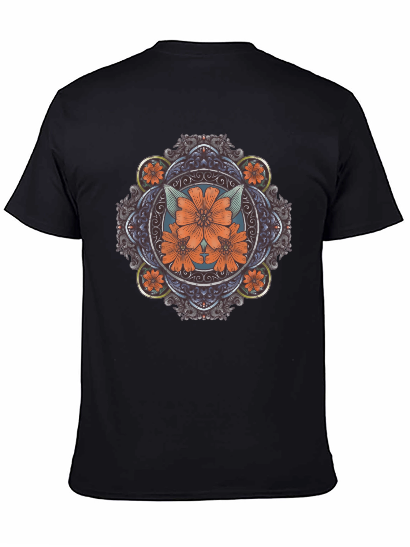 Floral Medallion Graphic Tee - Stylish Casual Wear