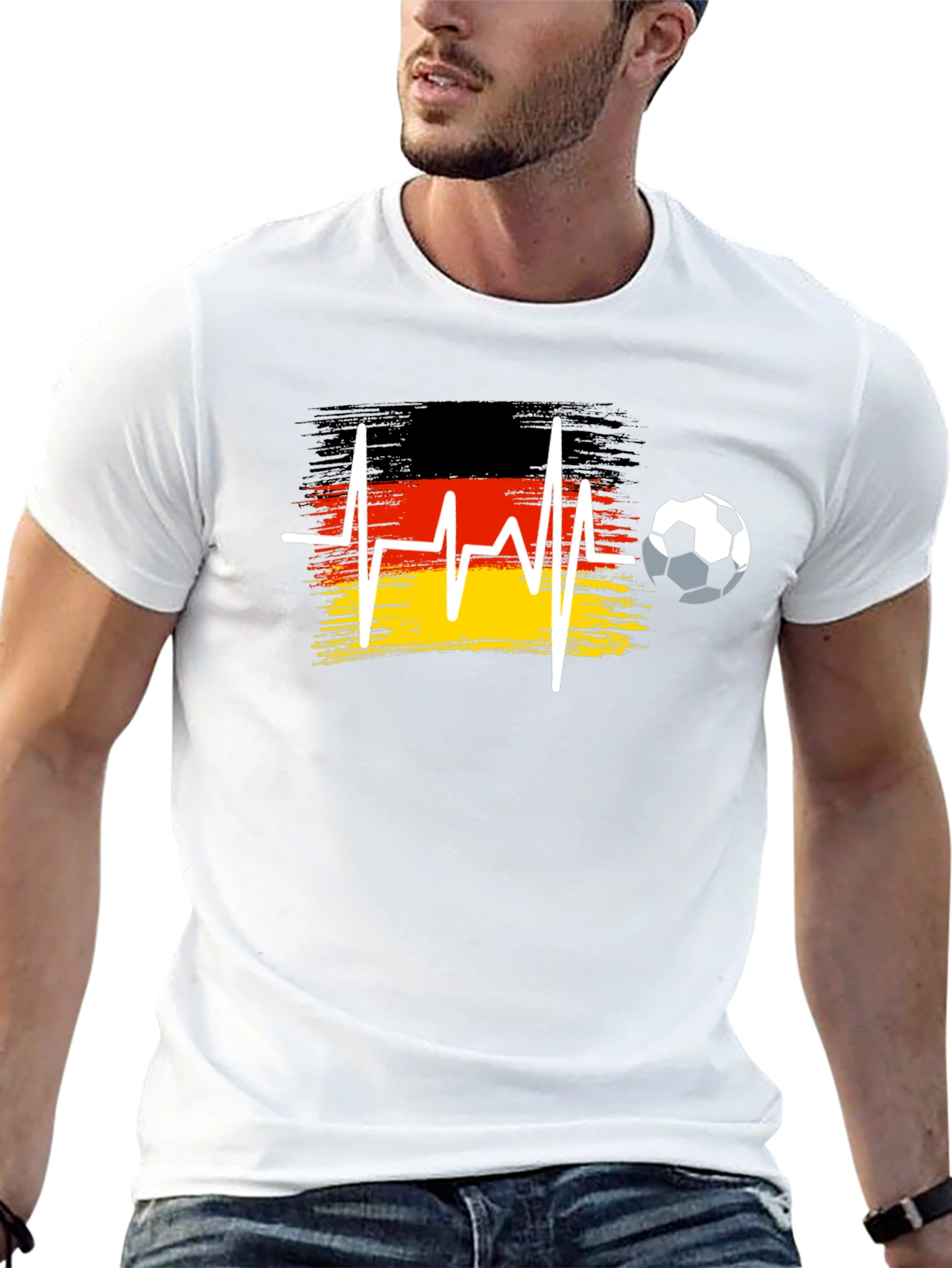 Germany Soccer Flag Heartbeat T-Shirt