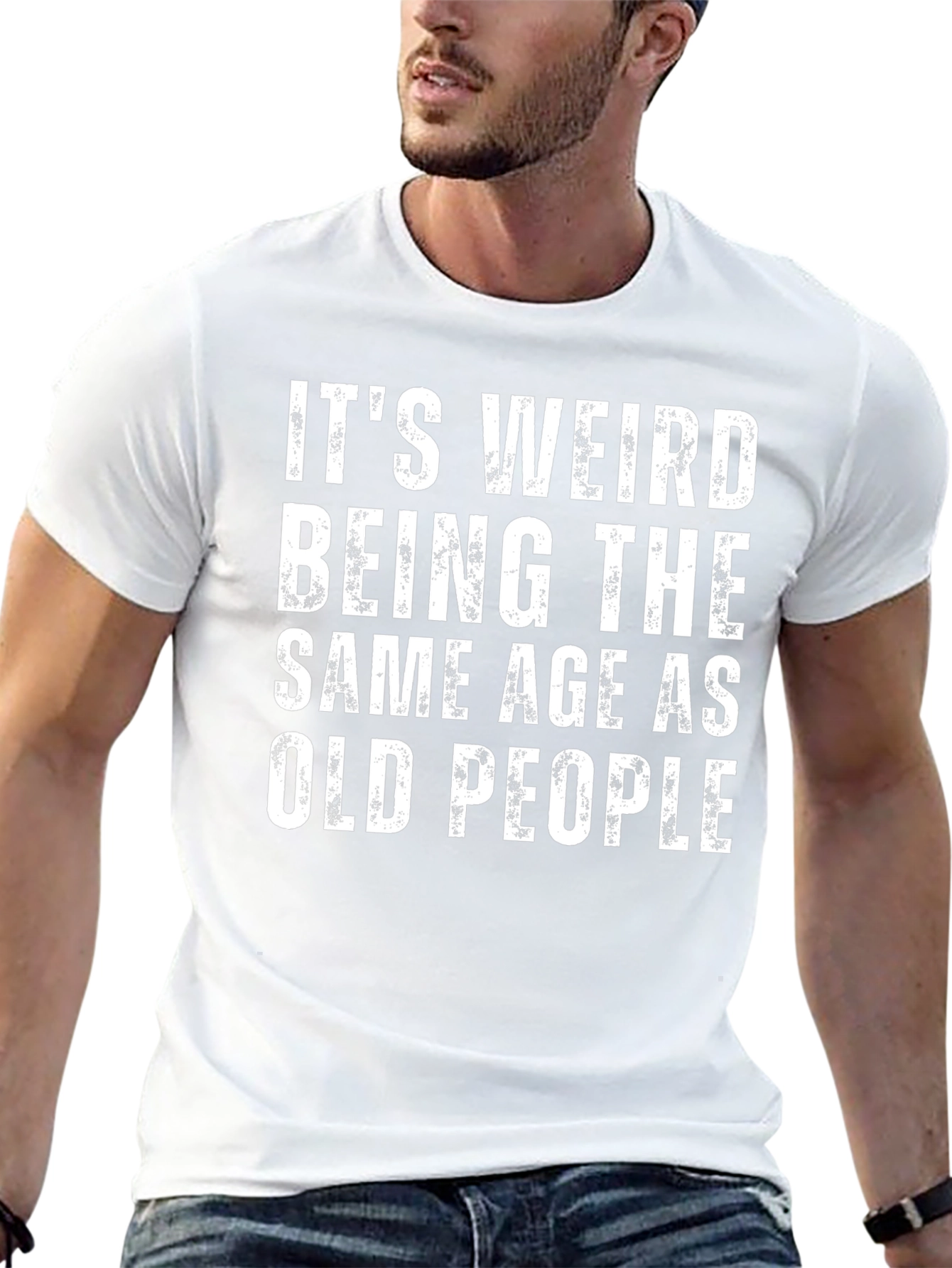 Funny Same Age as Old People Black Graphic Tee