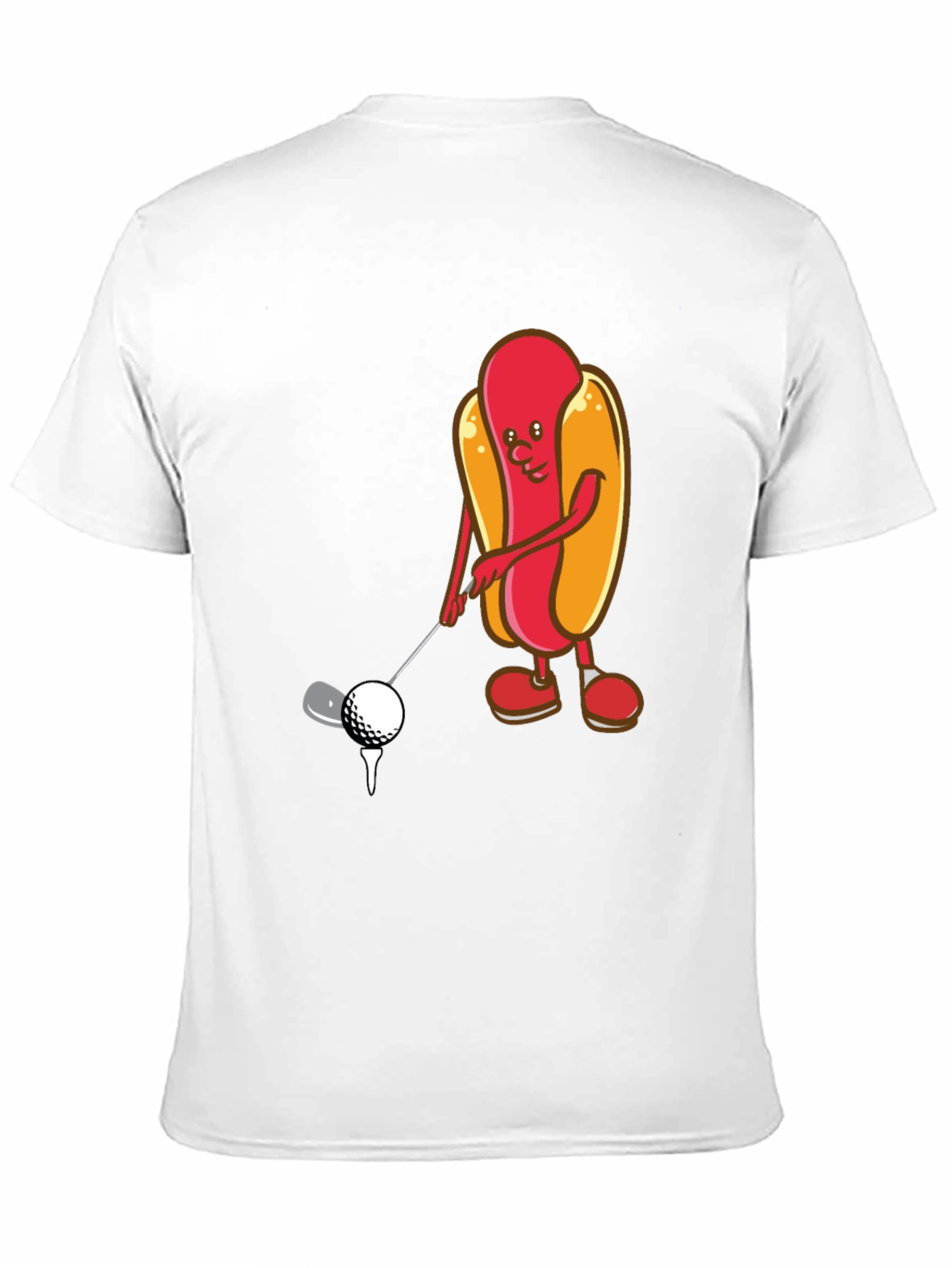 Golfing Hotdog Cartoon Graphic Tee