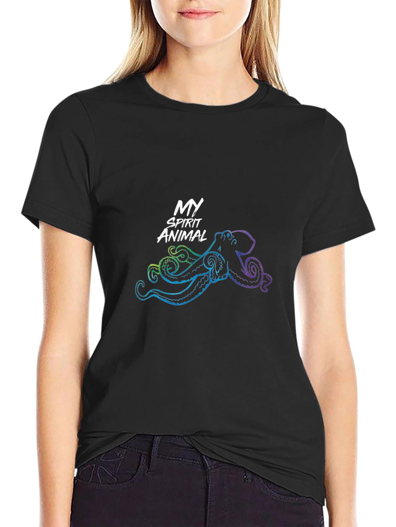 My Spirit Animal Octopus Black T-Shirt