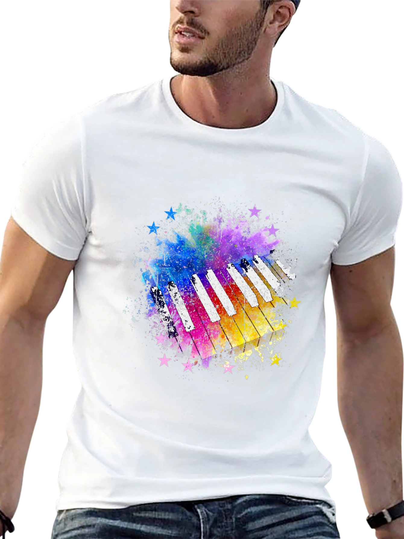 Colorful Piano Star T-Shirt